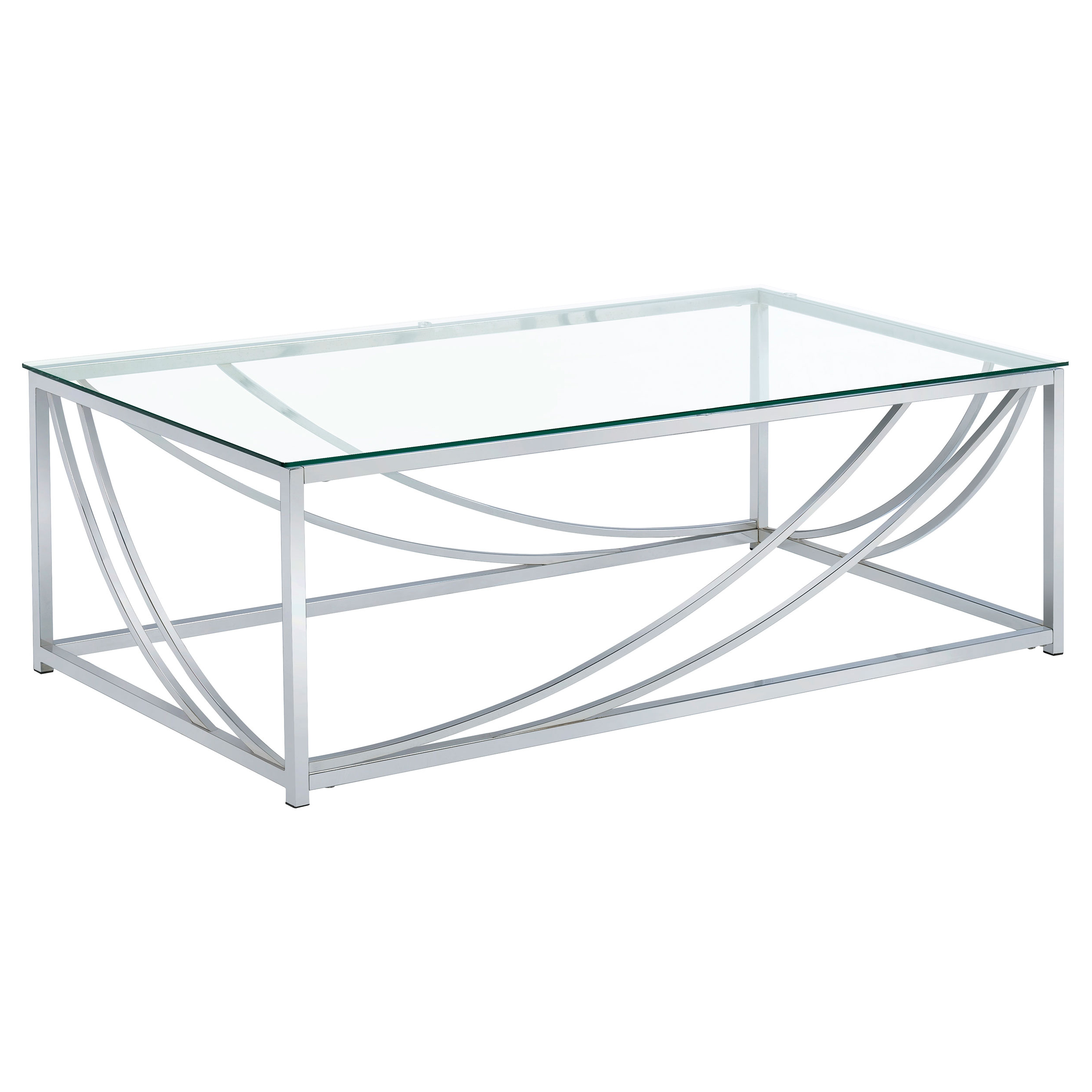 Coaster Furniture Lille Chrome Rectangular Coffee Table CST-720498 Coaster Furniture Lille Chrome Rectangular Coffee Table CST-720498