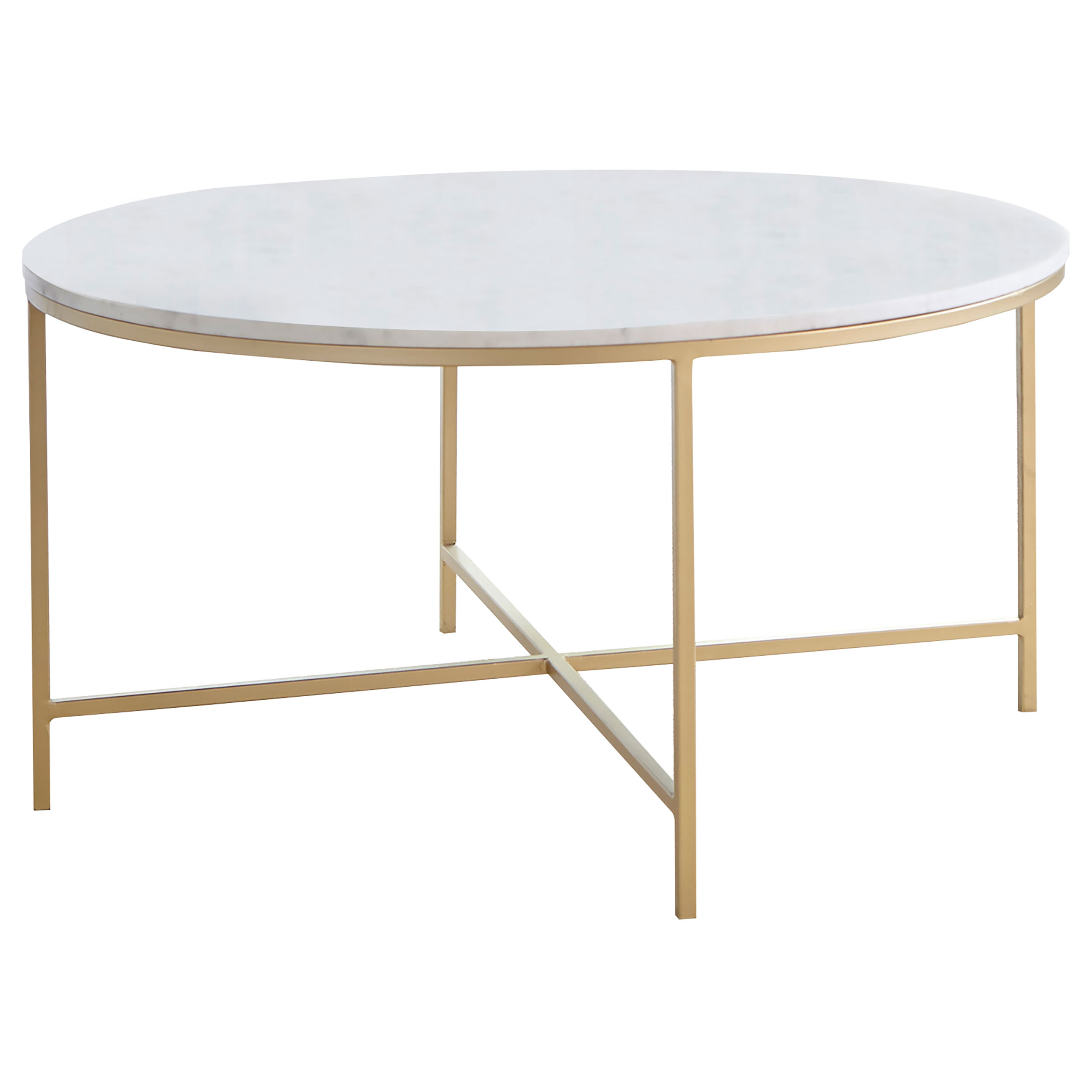 Coaster Furniture Ellison White Gold Round Coffee Table