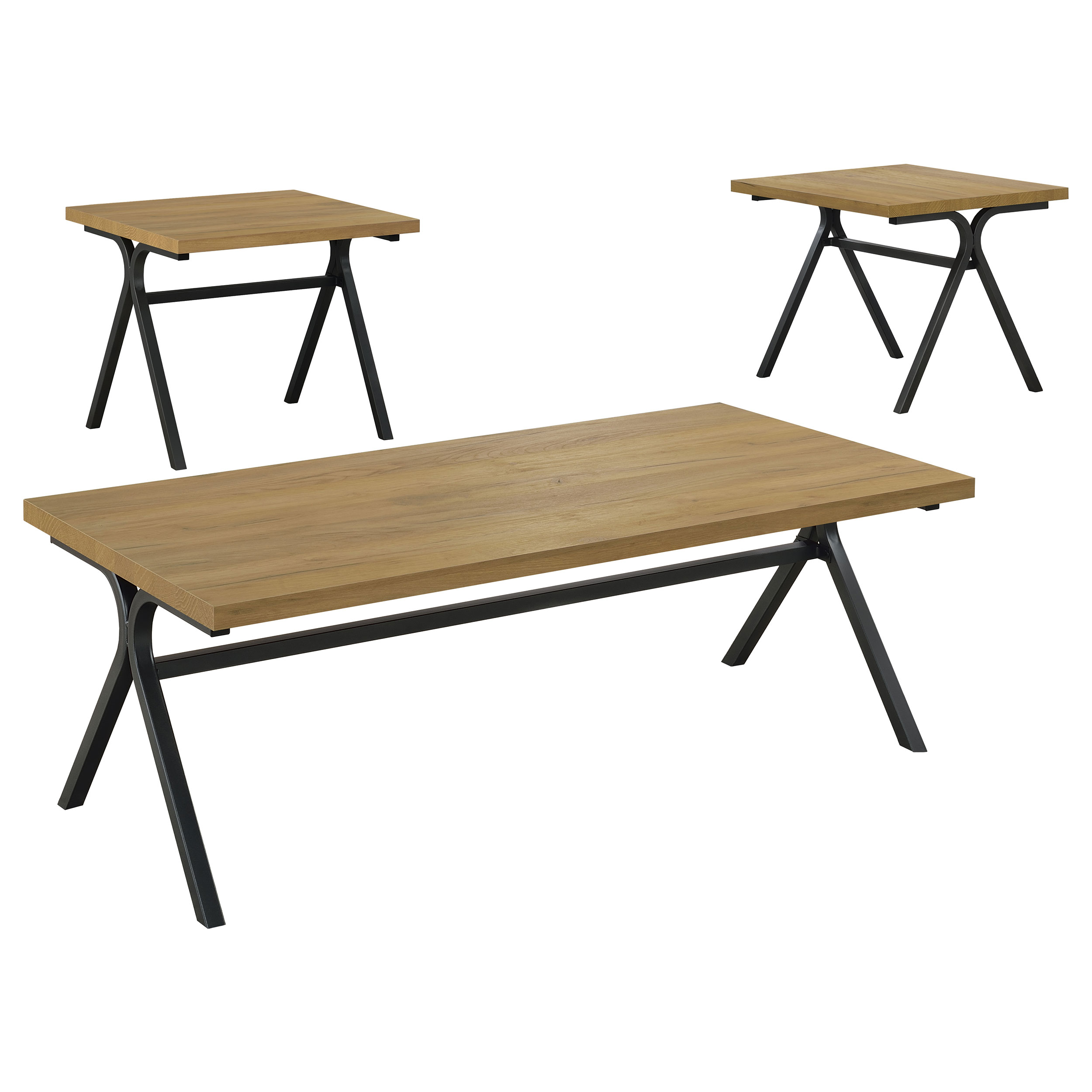 Coaster Furniture Colmar Golden Oak 3pc Coffee Table Set