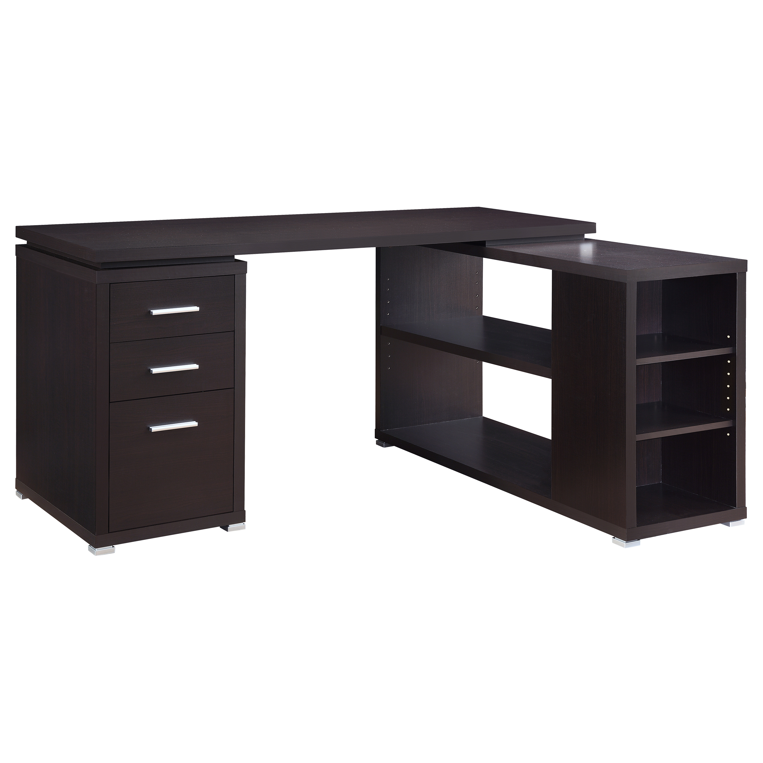 Coaster Furniture Yvette Cappuccino L Shape Office Desk