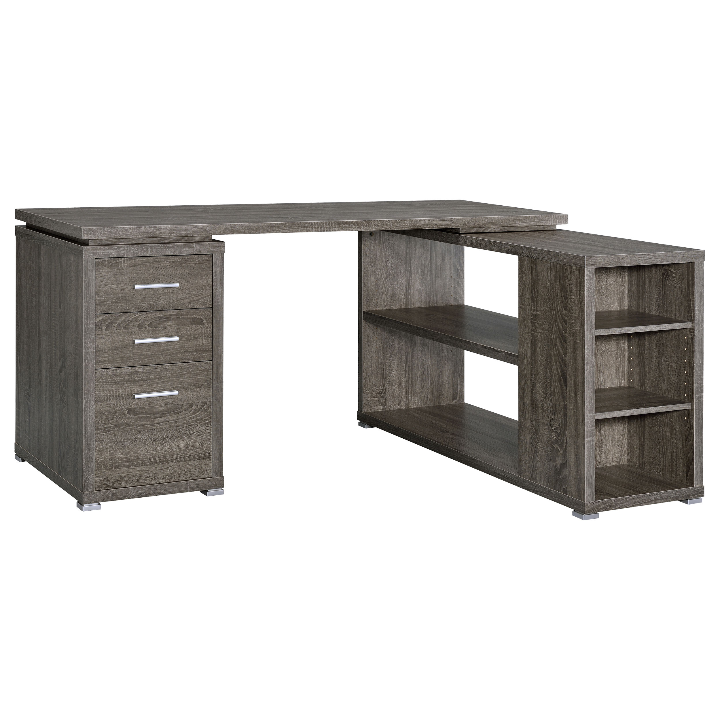 Coaster Furniture Yvette Weathered Grey L Shape Office Desk