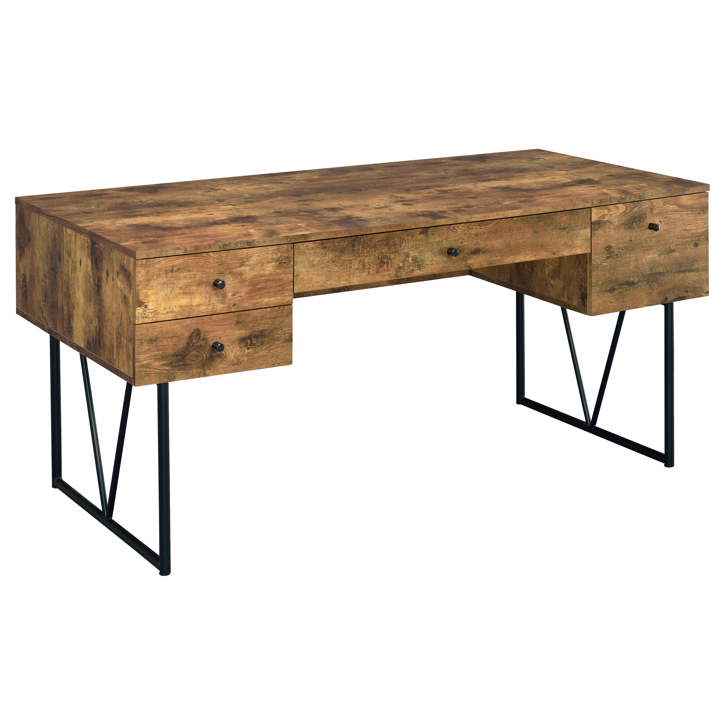 Coaster Furniture Analiese Rustic Nutmeg 4 Drawers Writing Desk