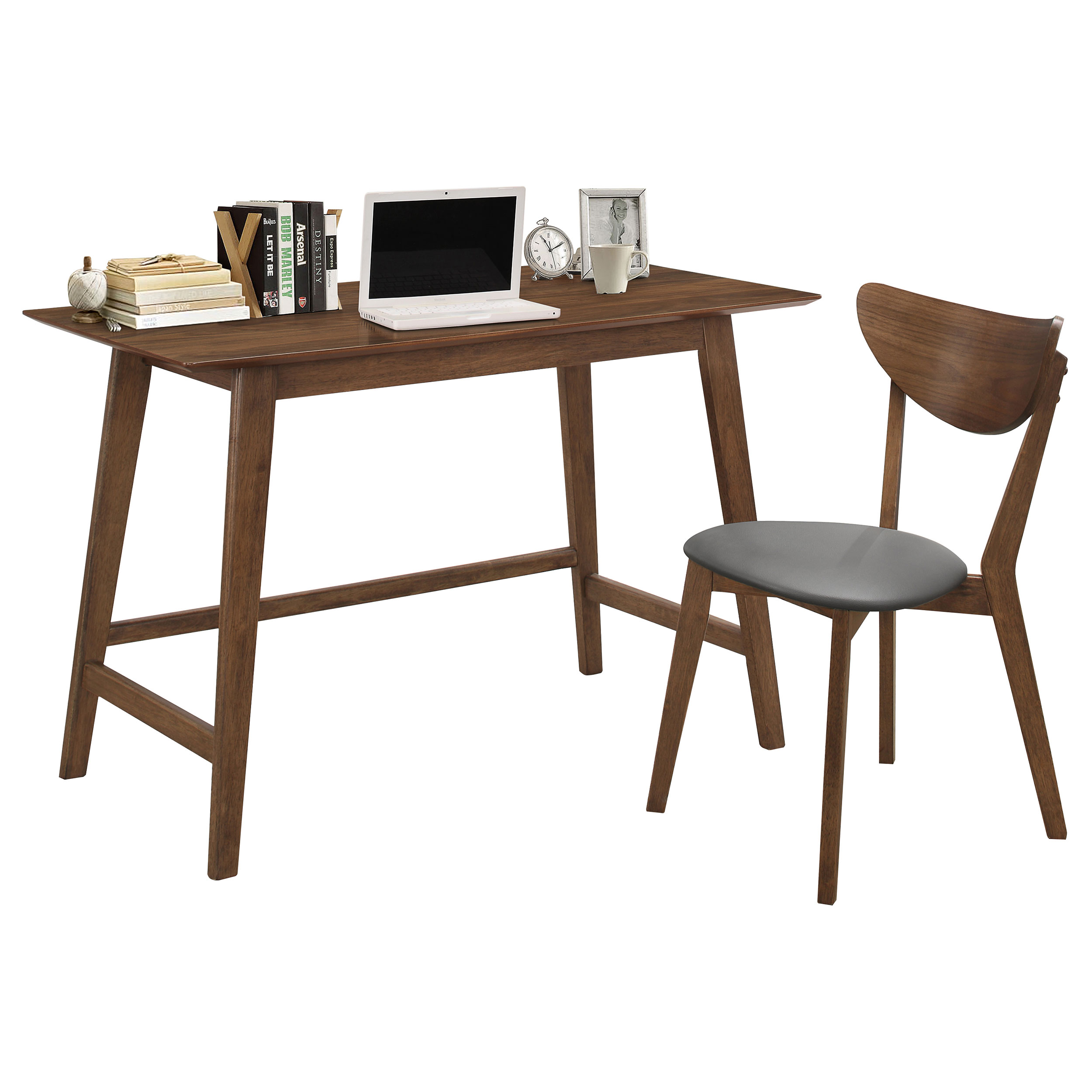 Coaster Furniture Karri Walnut Dark Grey 2pc Writing Desk Set