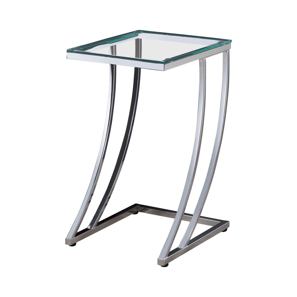 Coaster Furniture Cayden Silver Chrome Rectangular Side Table