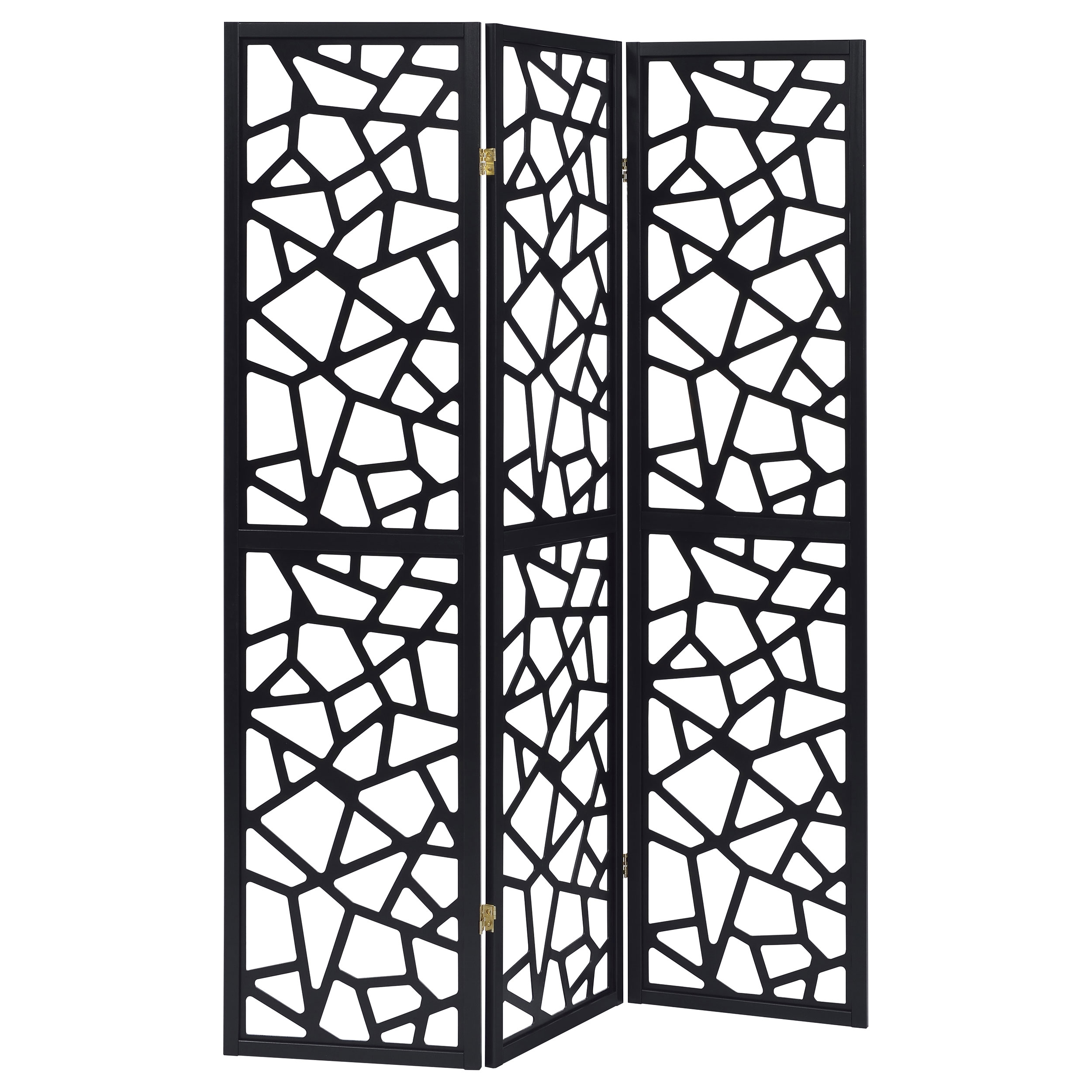 Coaster Furniture Nailan Black 3 Panel Room Divider Folding Screen