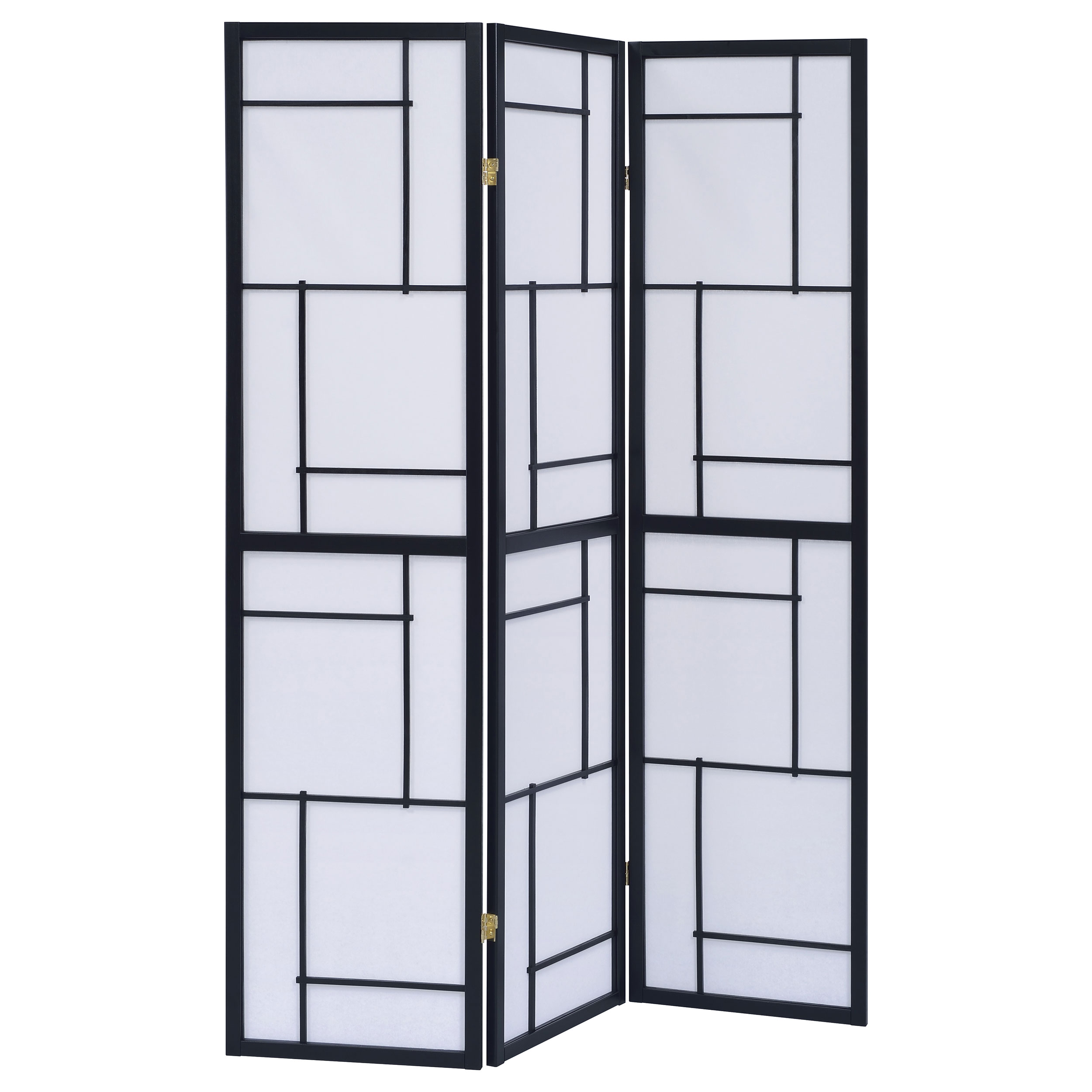 Coaster Furniture Damis Black White 3 Panel Folding Floor Screen