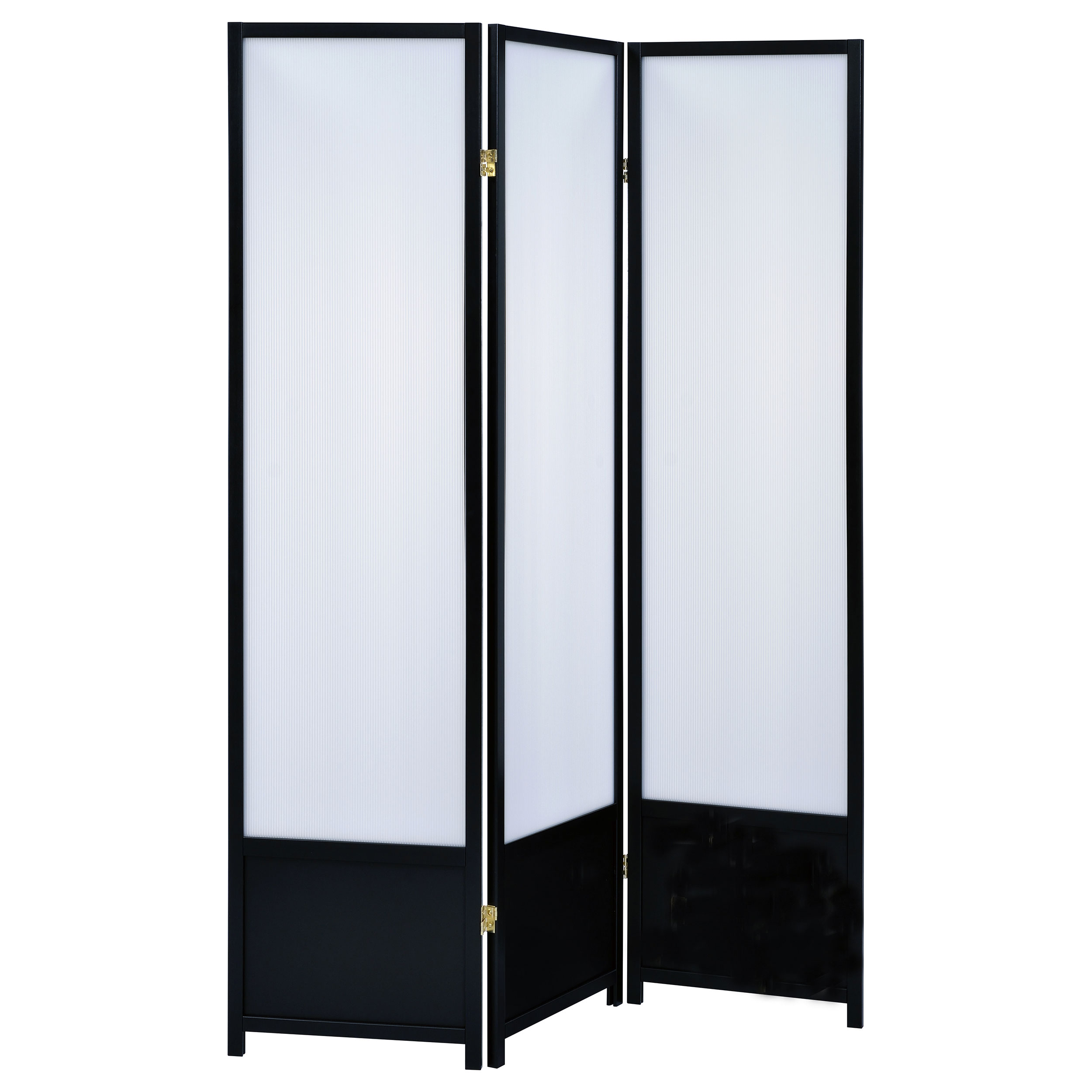 Coaster Furniture Calix Black White 3 Panel Folding Floor Screen