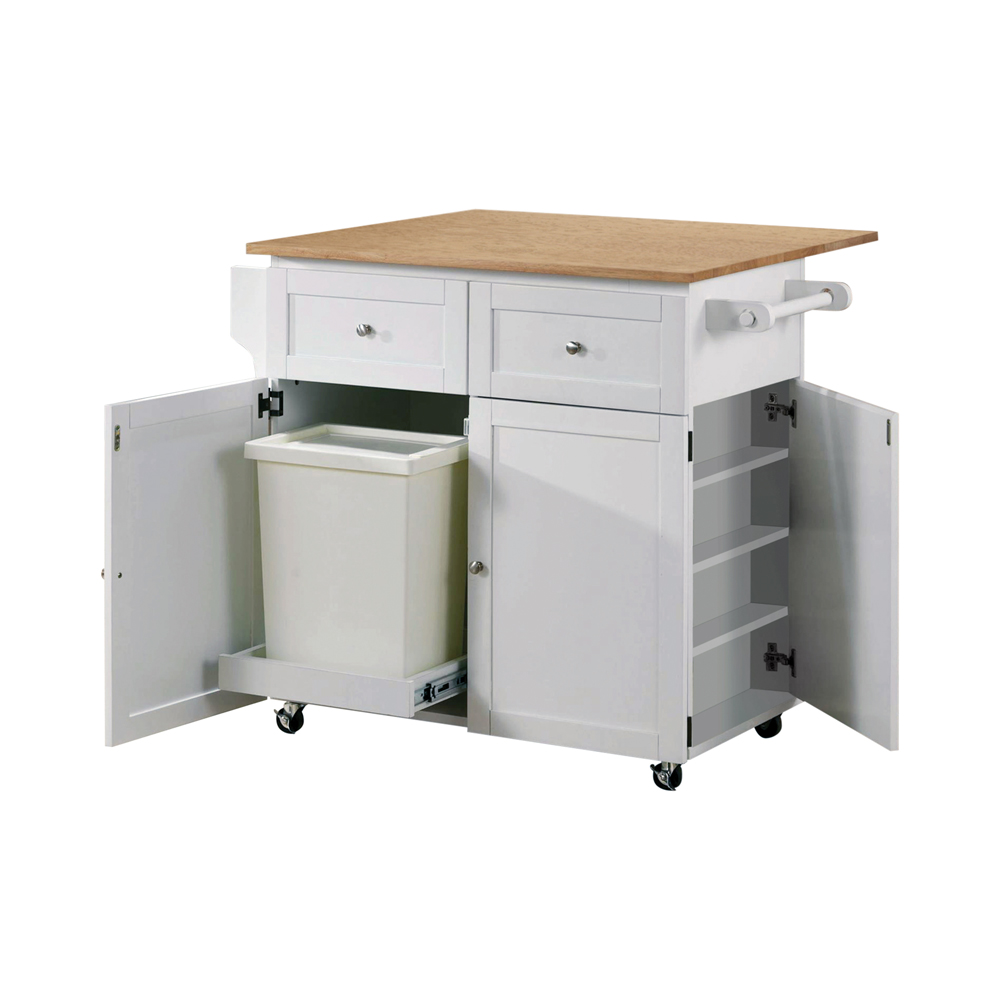 Coaster Furniture Jalen Natural Brown White Kitchen Cart