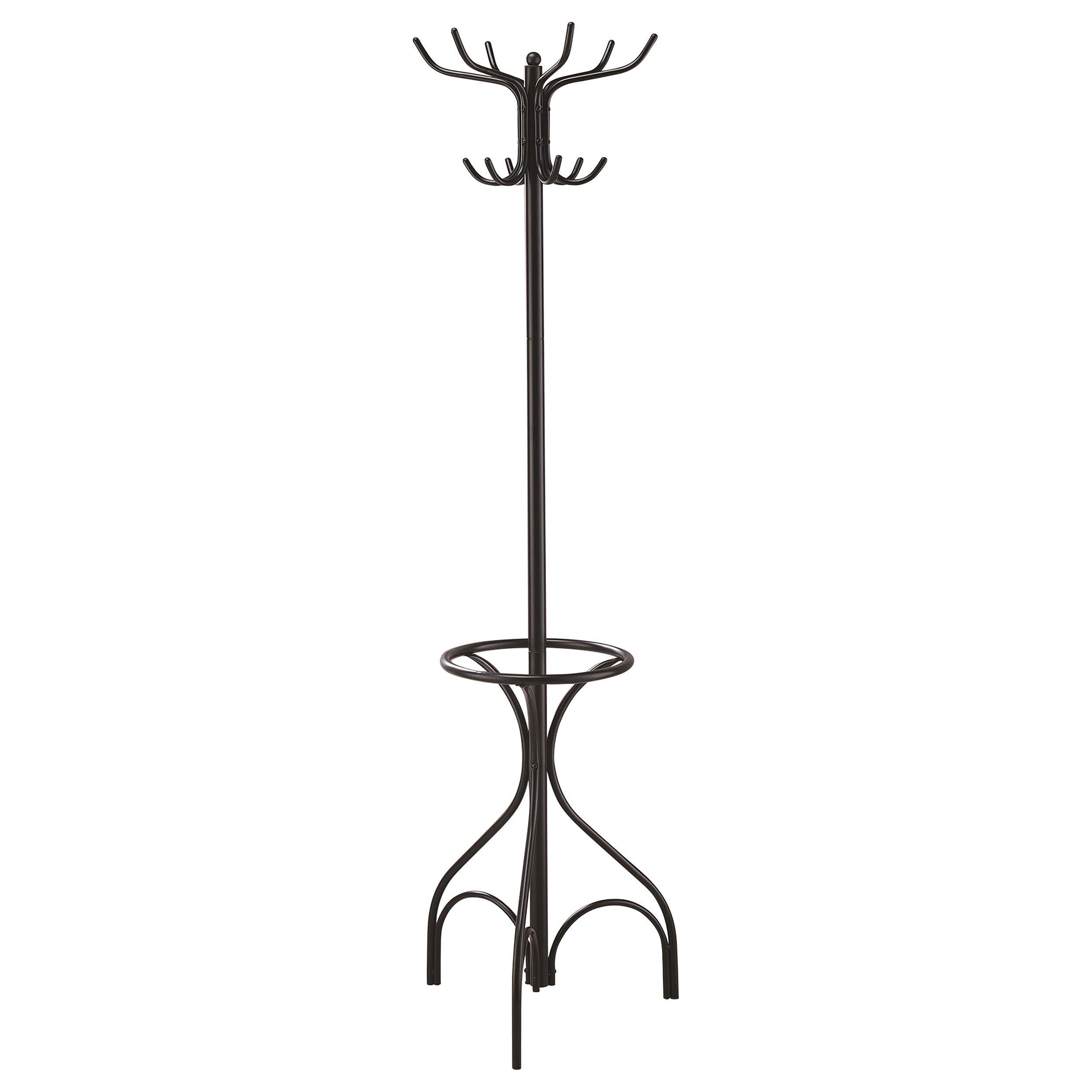 Coaster Furniture Kiefer Black Coat Rack with 12 Hooks