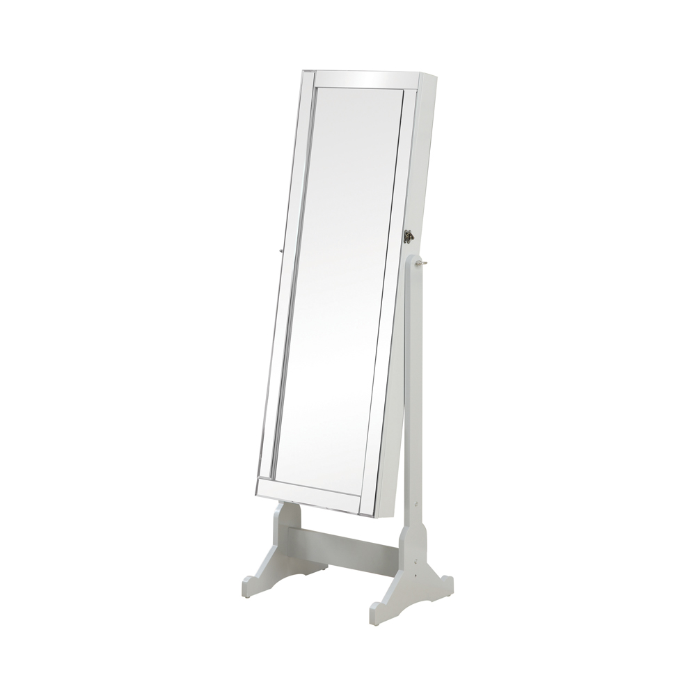 Coaster Furniture Yvonne Dove Grey Cheval Mirror with Jewelry Storage