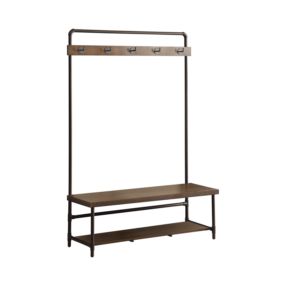 Coaster Furniture Alise Chestnut Brown 5 Hook Coat Rack Hall Tree with Shoe...