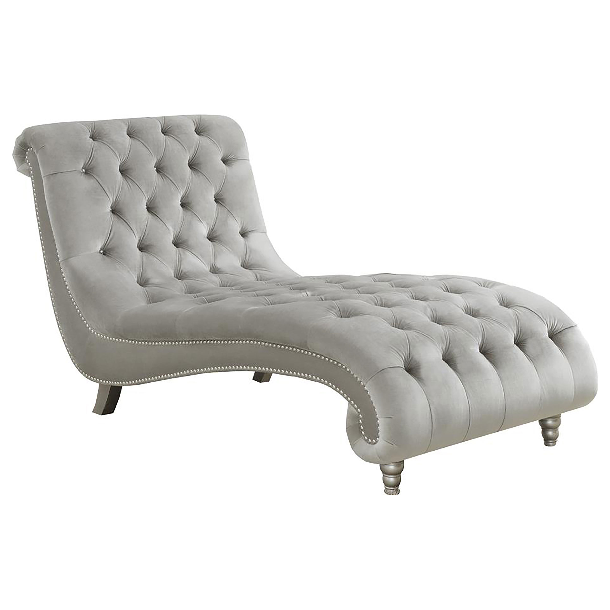 Coaster Furniture Lydia Grey Tufted Cushion Chaise