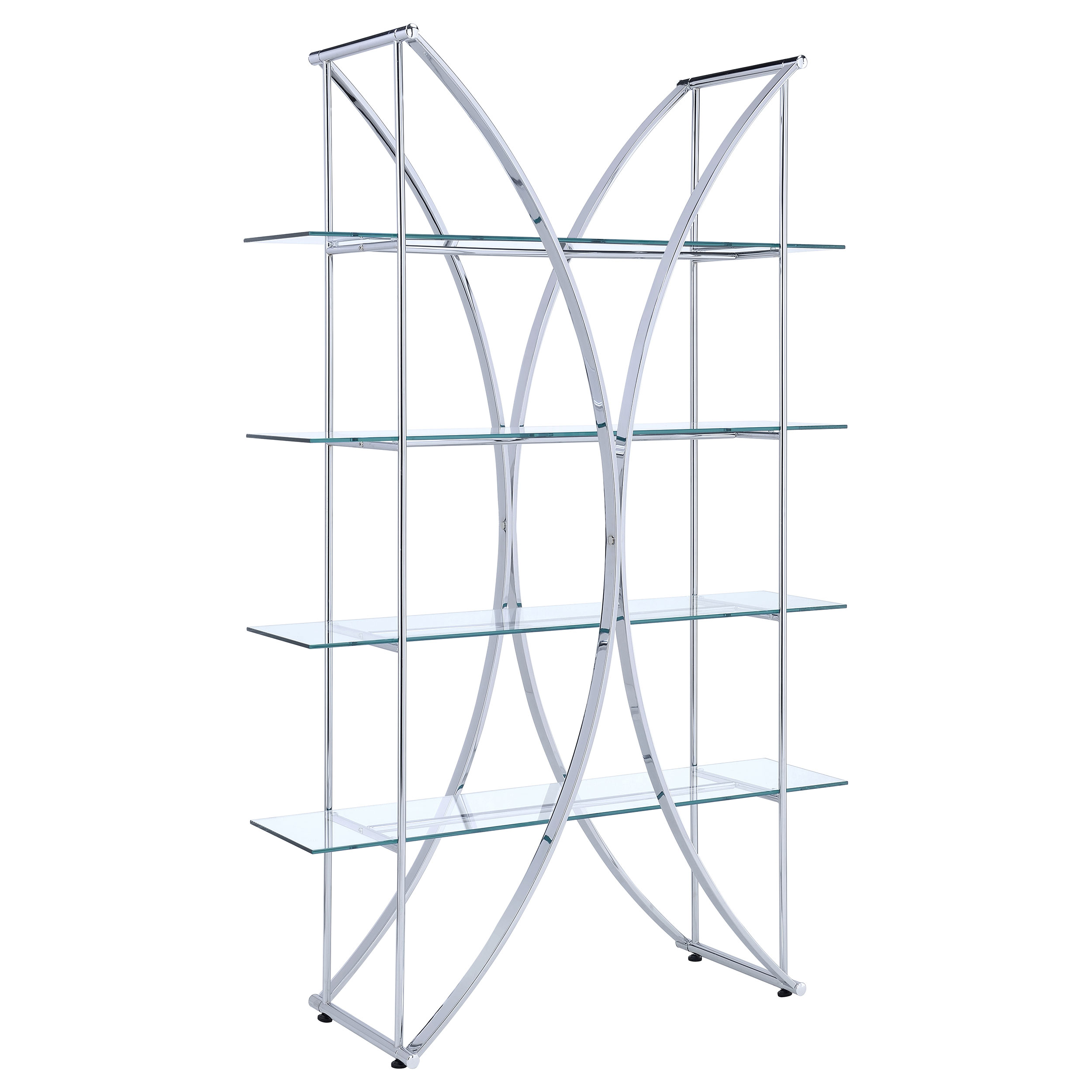 Coaster Furniture Larson Chrome Clear 4 Tier Bookcase