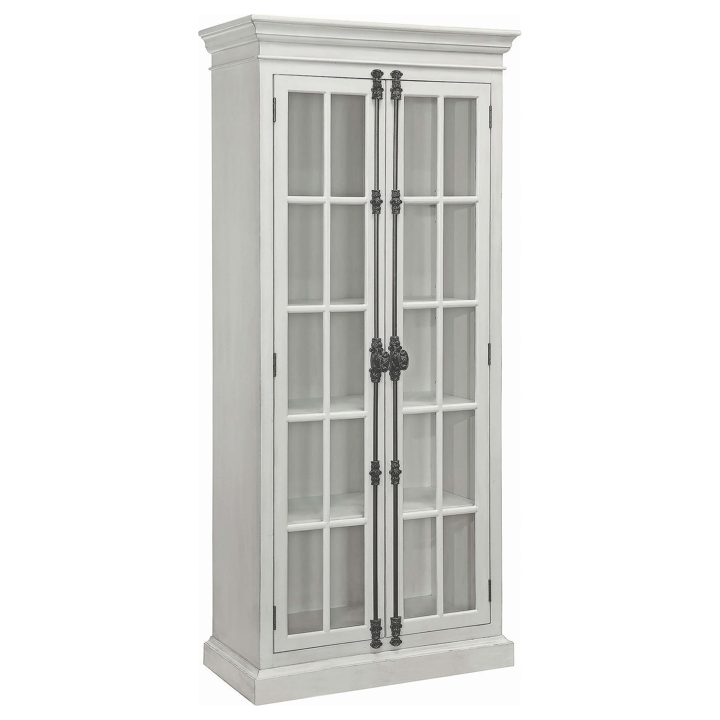 Coaster Furniture Toni Distressed White 2 Doors Tall Cabinet