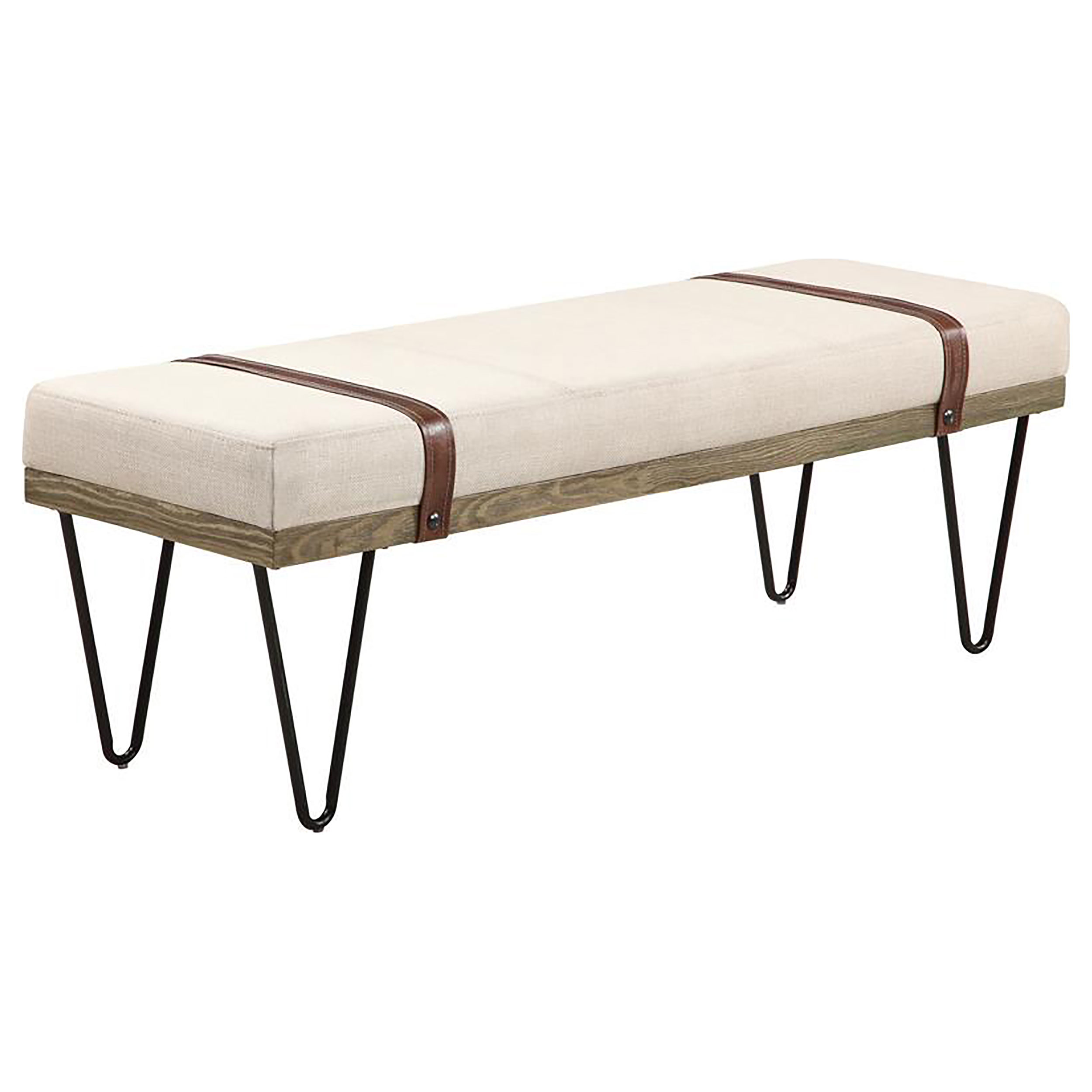 Coaster Furniture Austin Beige Black Accent Bench