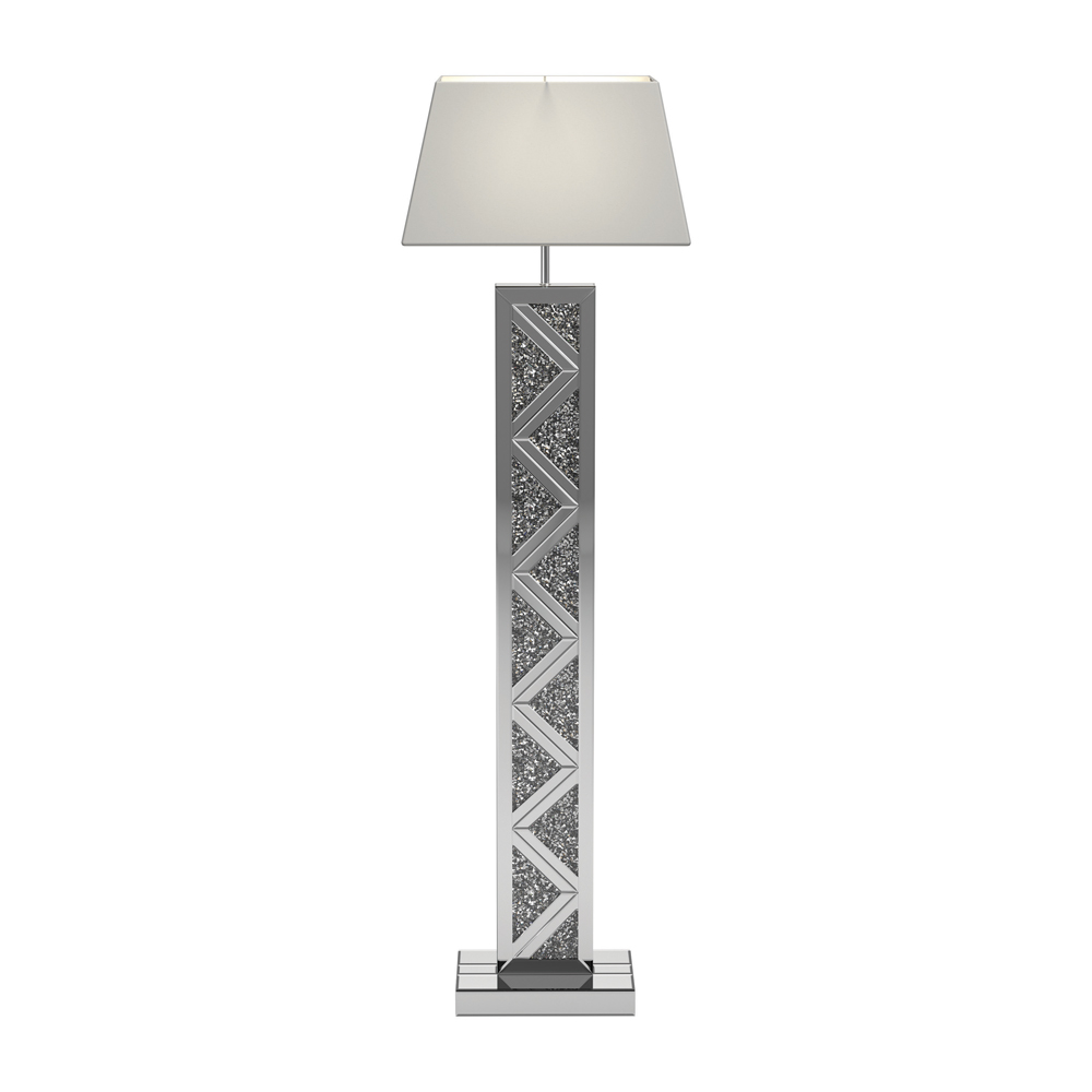 Coaster Furniture Carmen White Silver Floor Lamp
