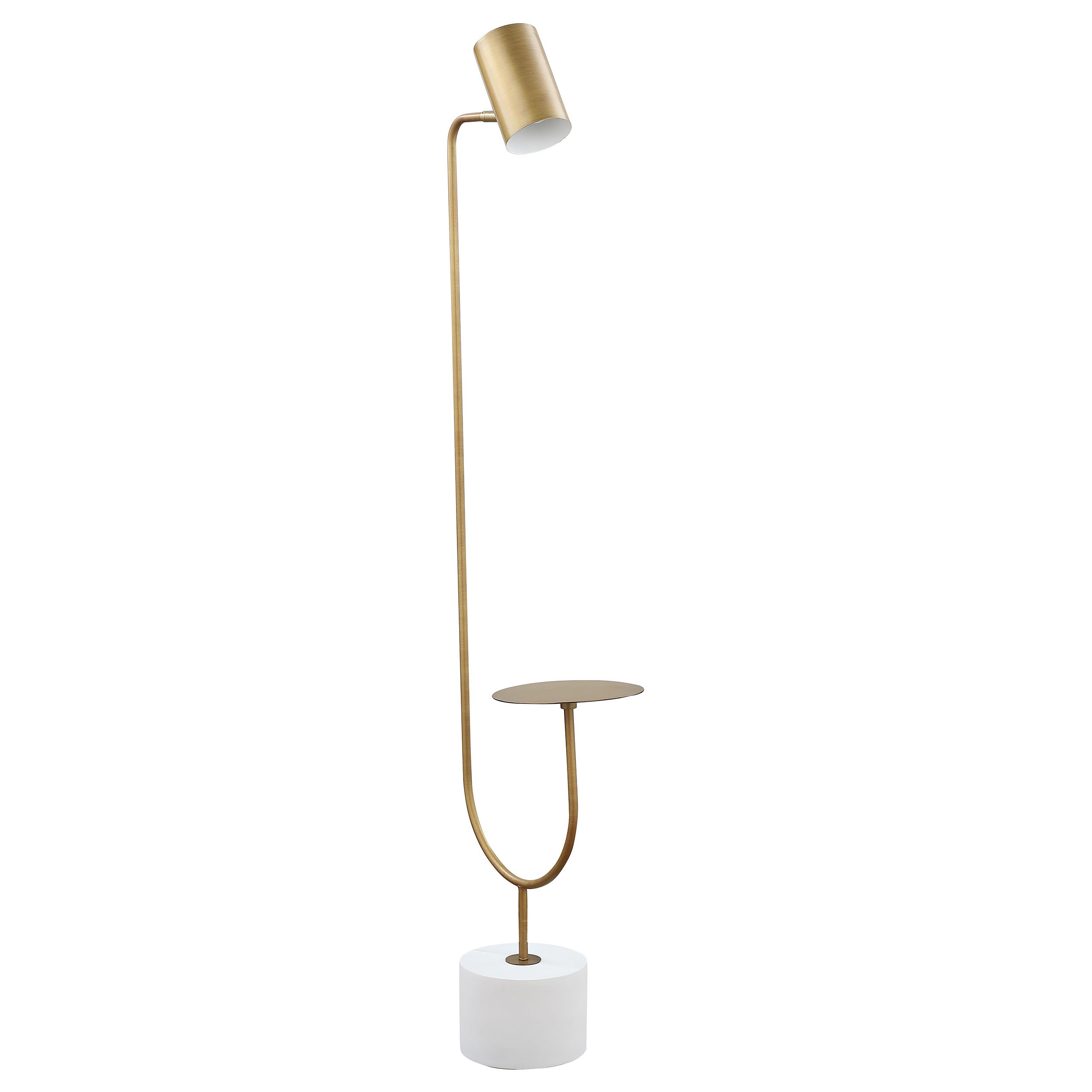Coaster Furniture Jodie Antique Brass Grey Round Base Floor Lamp