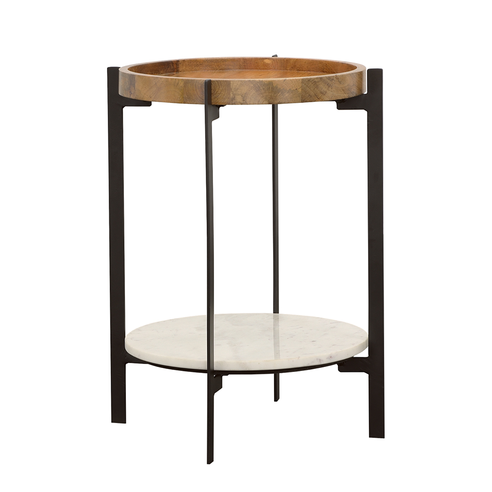 Coaster Furniture Adhvik White Natural Accent Table