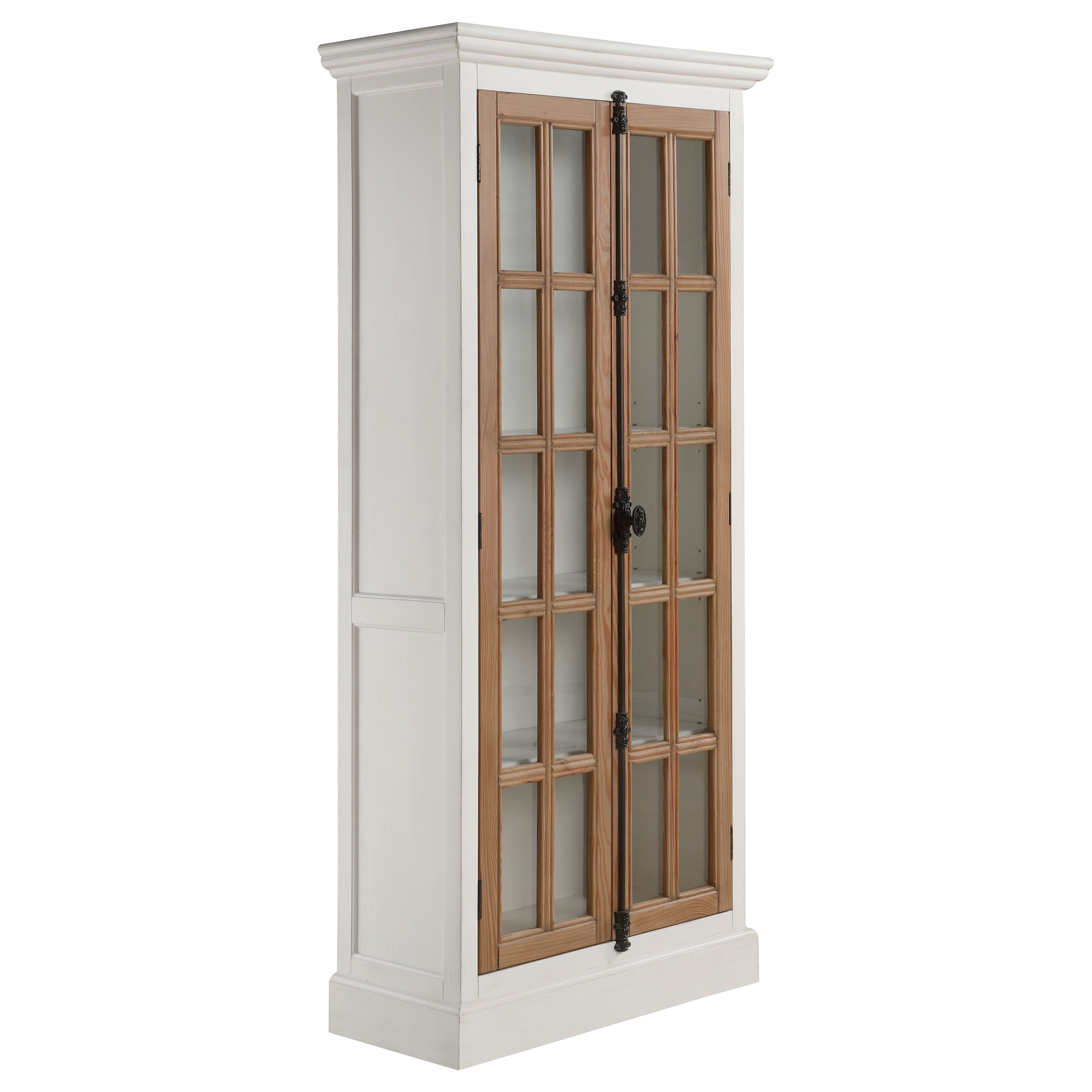 Coaster Furniture Tammi Distressed White Brown 2 Door Tall Cabinet