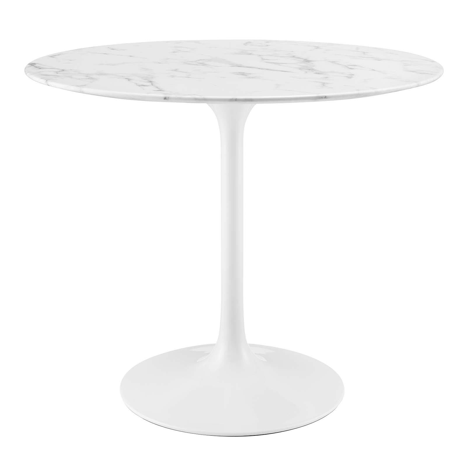 Modway Furniture Lippa White 36 Inch Artificial Marble Dining Table