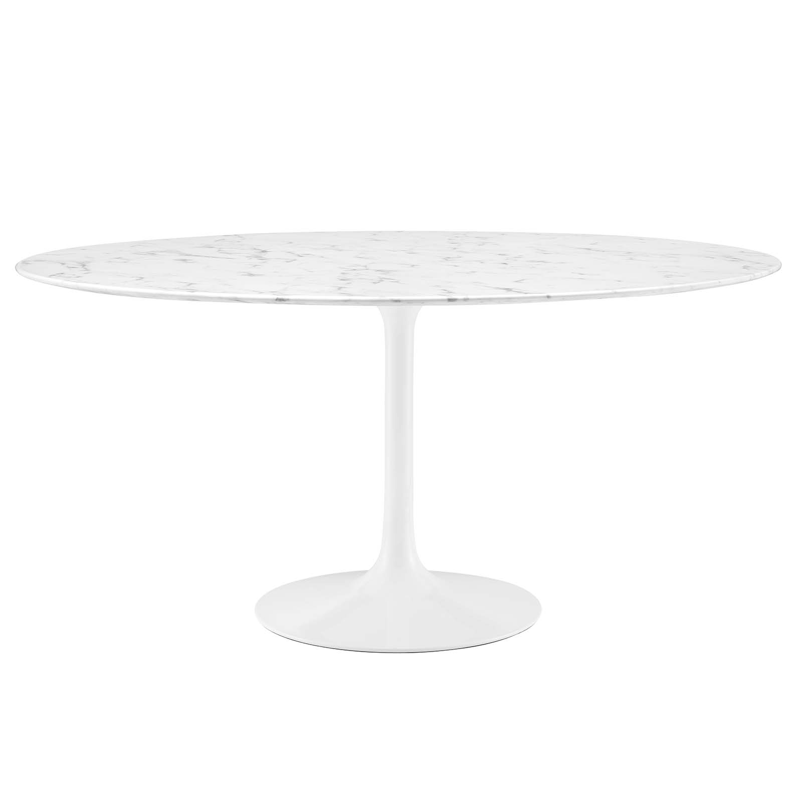 Modway Furniture Lippa White 60 Inch Artificial Marble Dining Table
