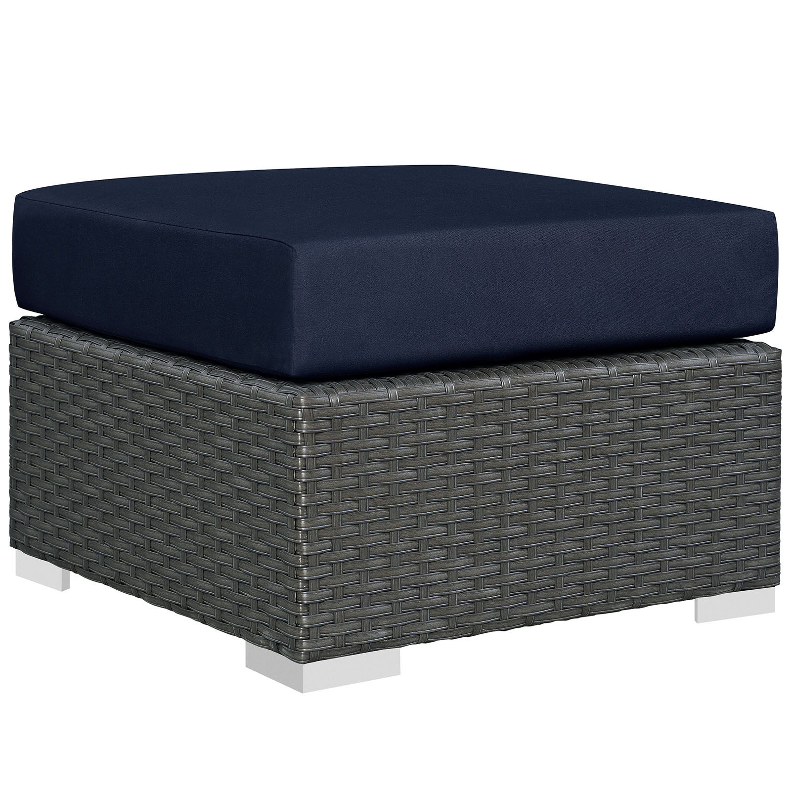 Modway Furniture Sojourn Navy Outdoor Patio Sunbrella Ottoman