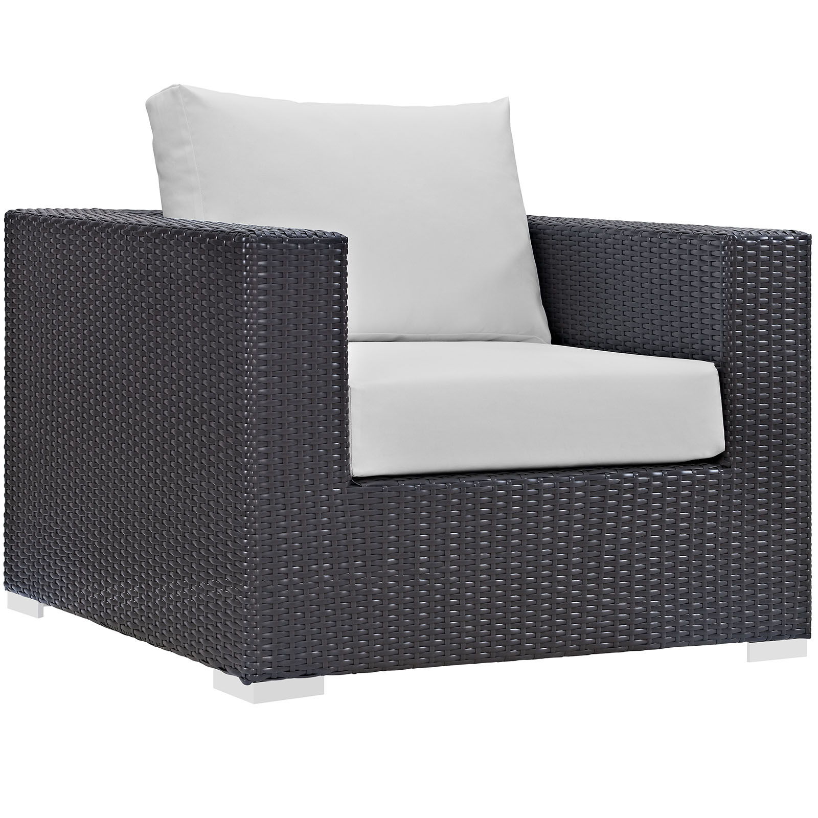Modway Furniture Convene Espresso White Outdoor Patio Armchair