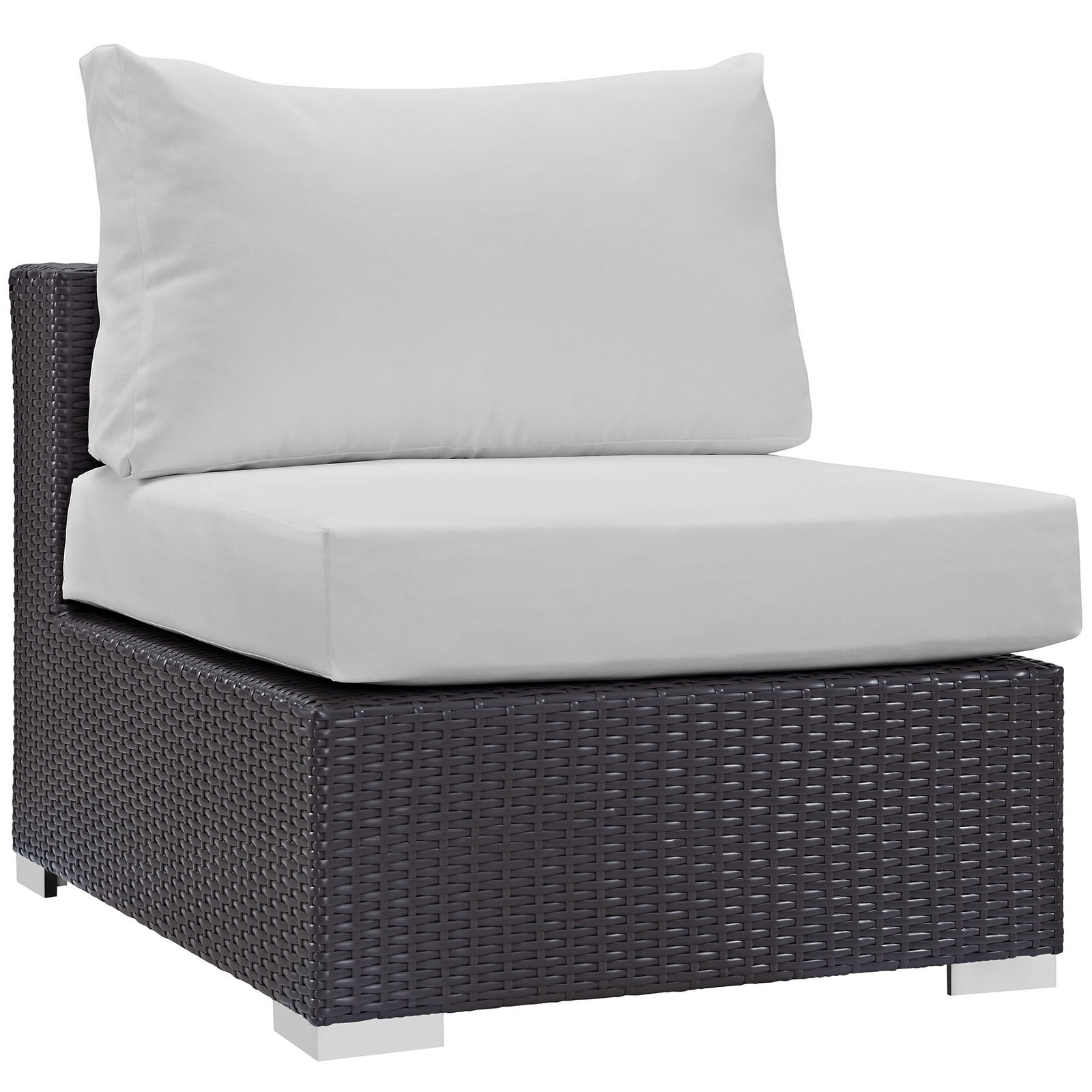 Modway Furniture Convene Espresso White Convene Outdoor Patio Armless