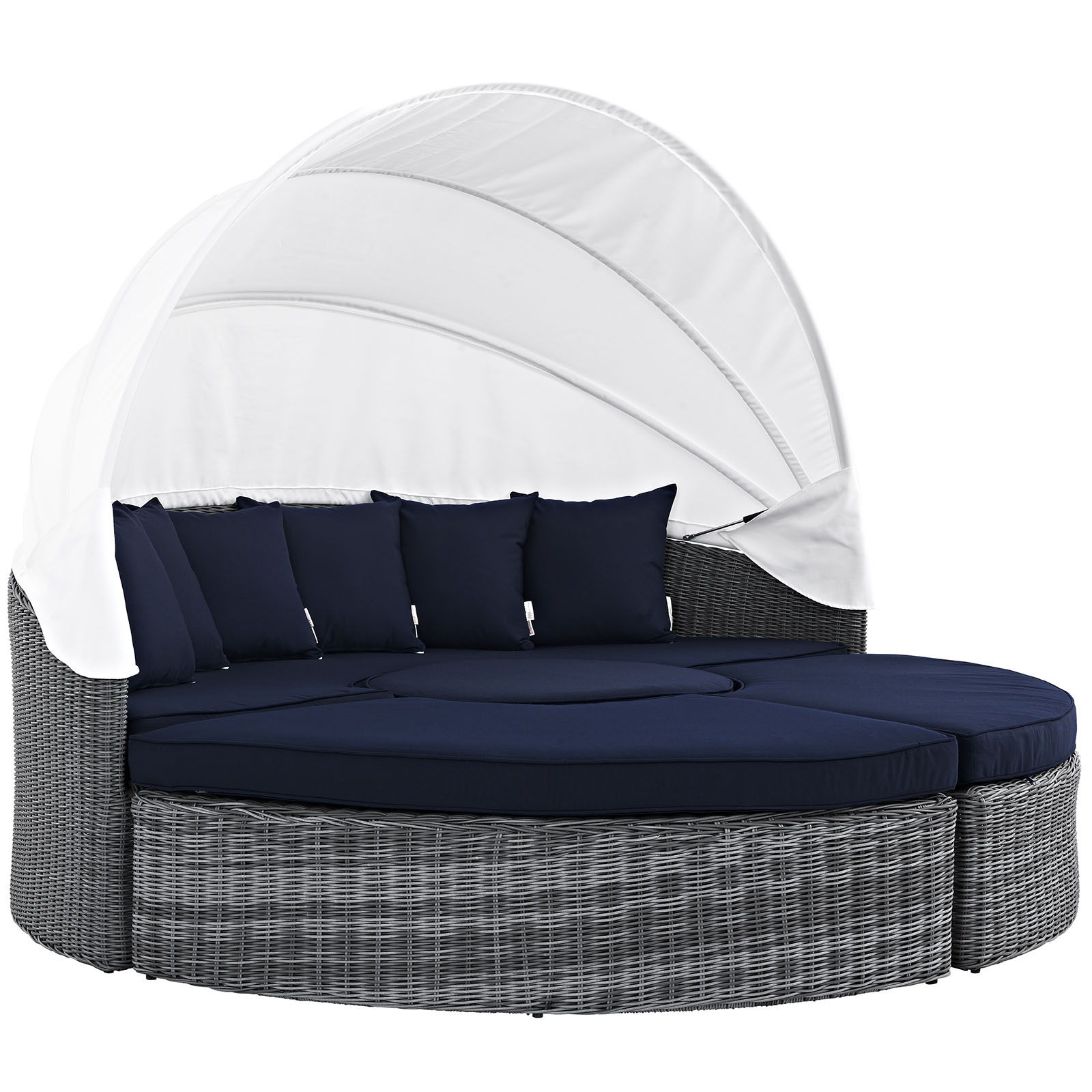 Modway Furniture Summon Navy Outdoor Sunbrella Canopy Daybed
