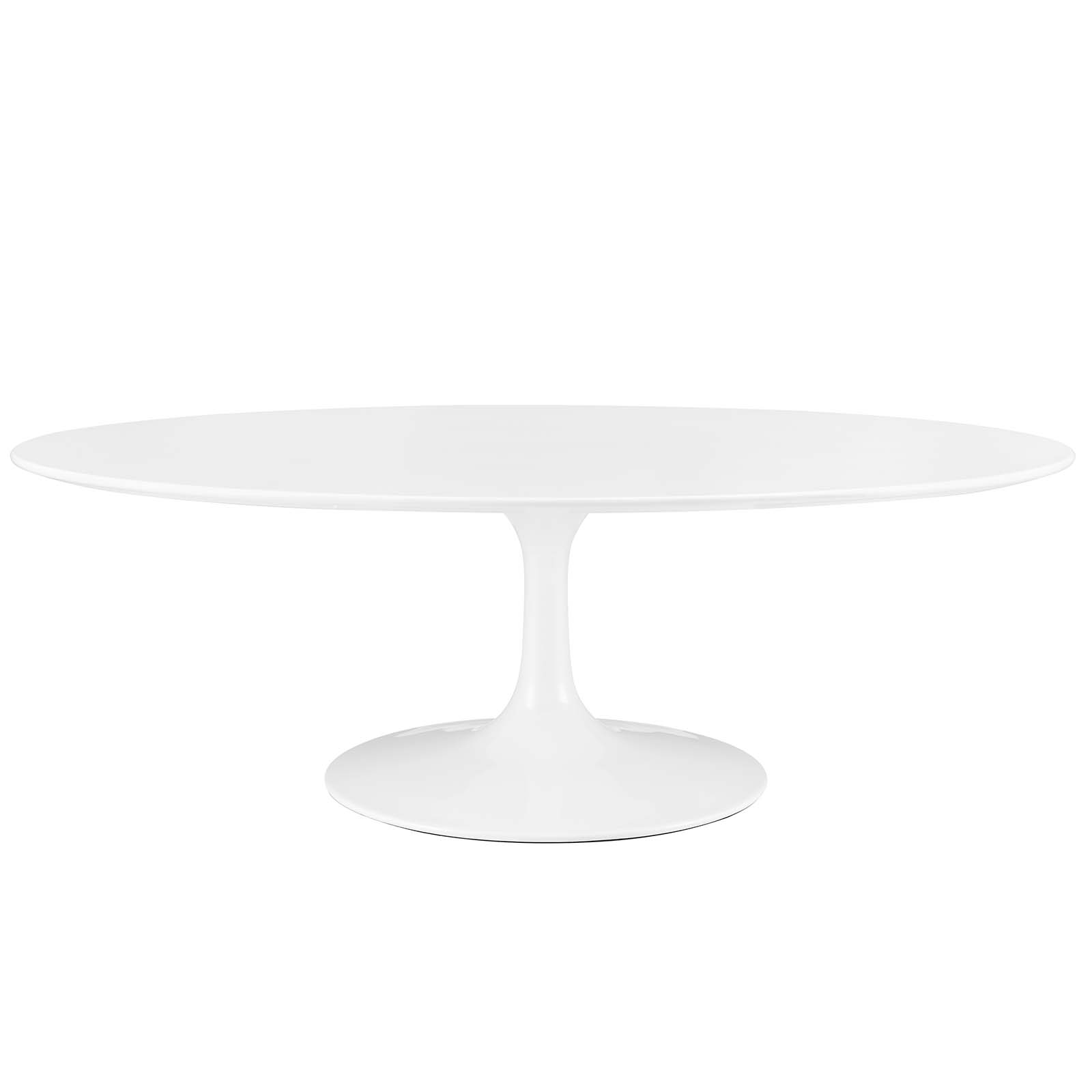 Modway Furniture Lippa White 48 Inch Oval Wood Top Coffee Table