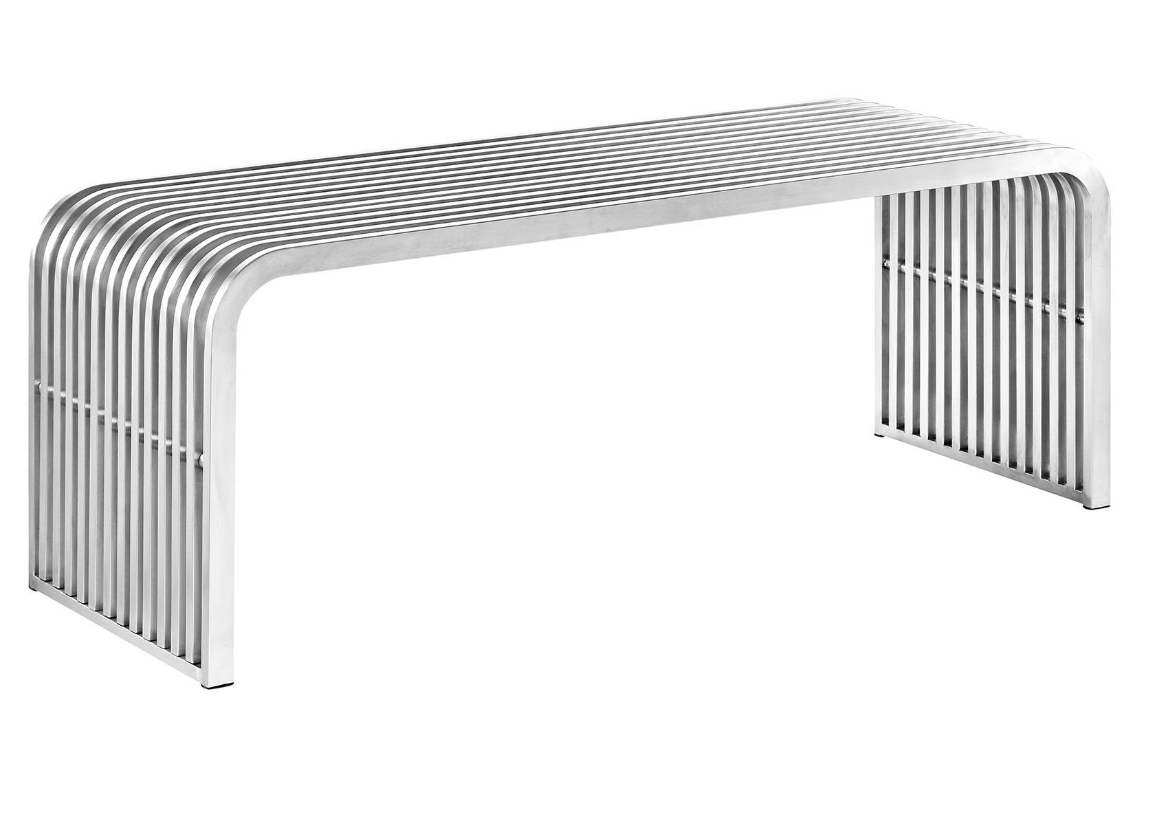 Modway Furniture Pipe Stainless Steel Large Bench