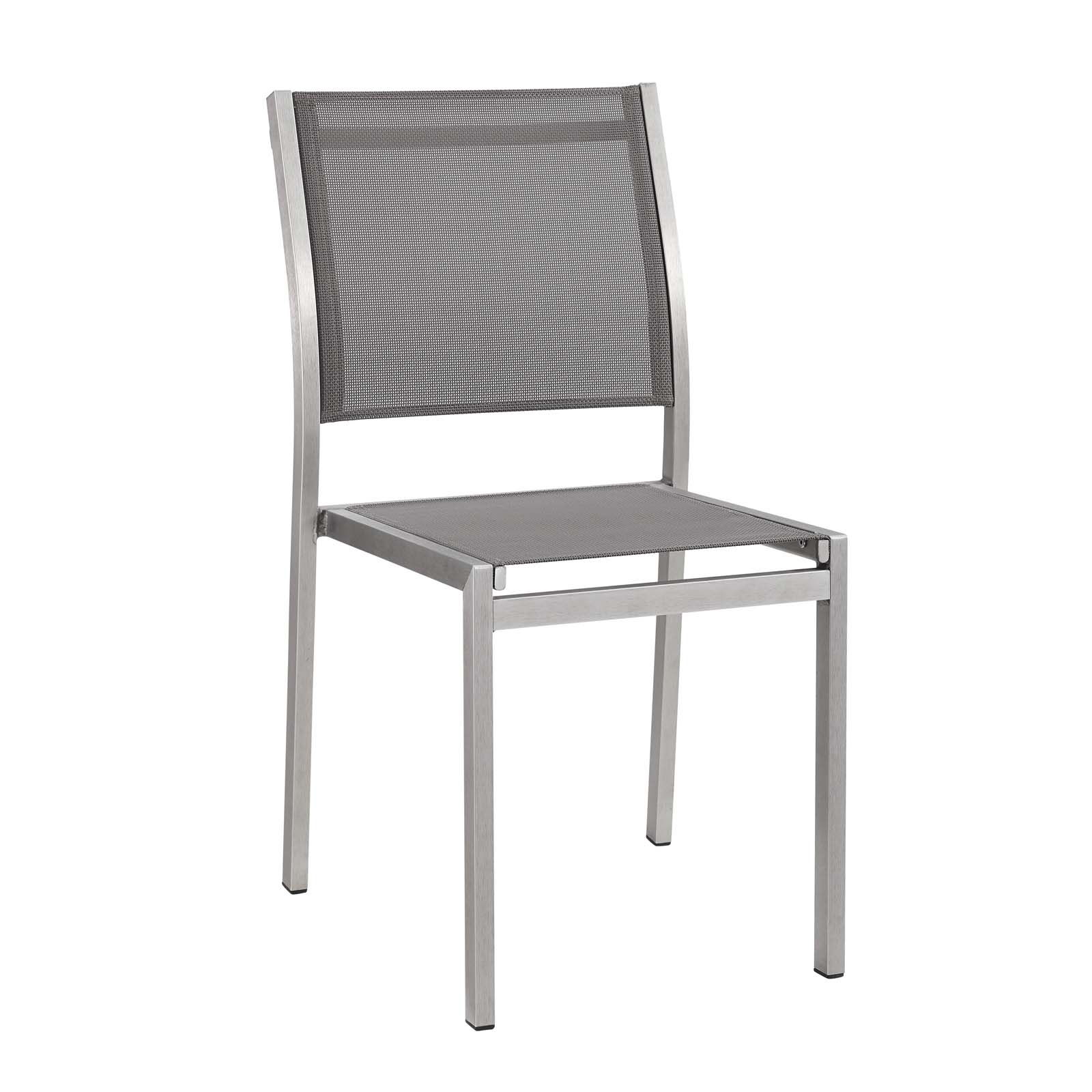 Modway Furniture Shore Silver Gray Outdoor Patio Aluminum Side Chair