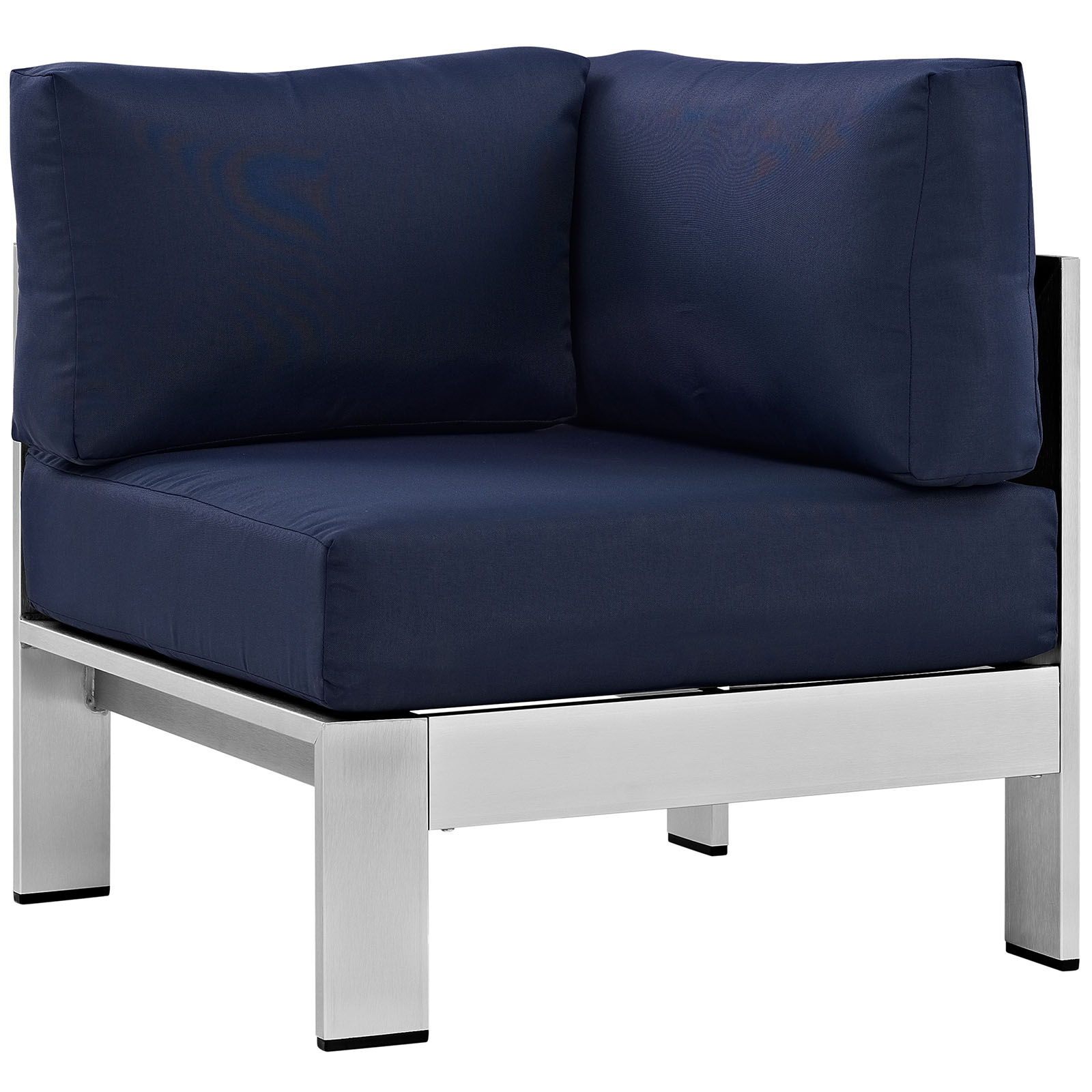 Modway Furniture Shore Silver Navy Outdoor Armchair