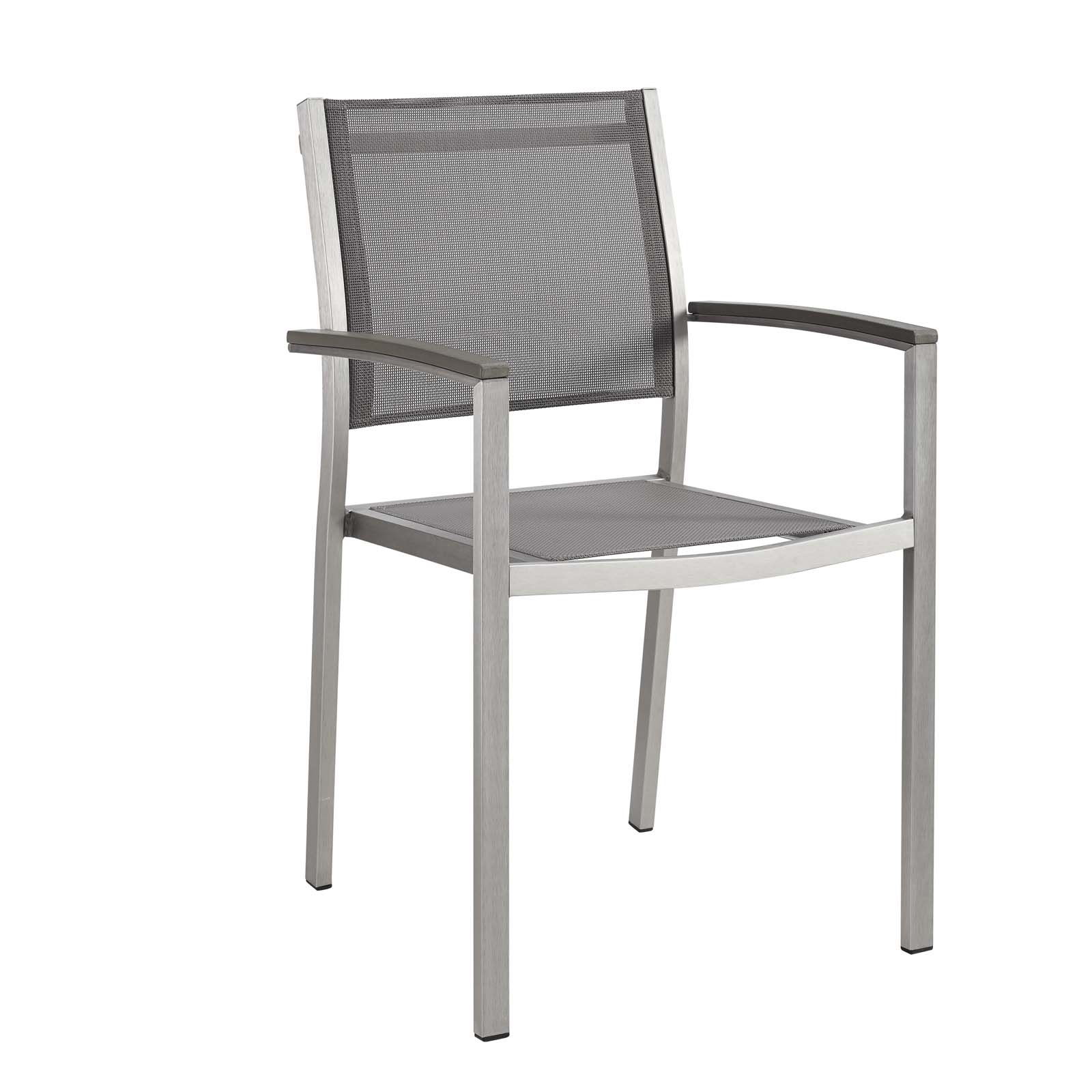Modway Furniture Shore Silver Gray Outdoor Patio Dining Chair