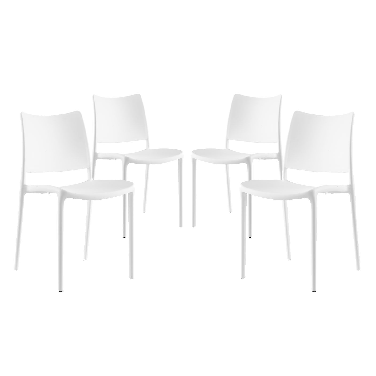 4 Modway Furniture Hipster White Dining Side Chairs