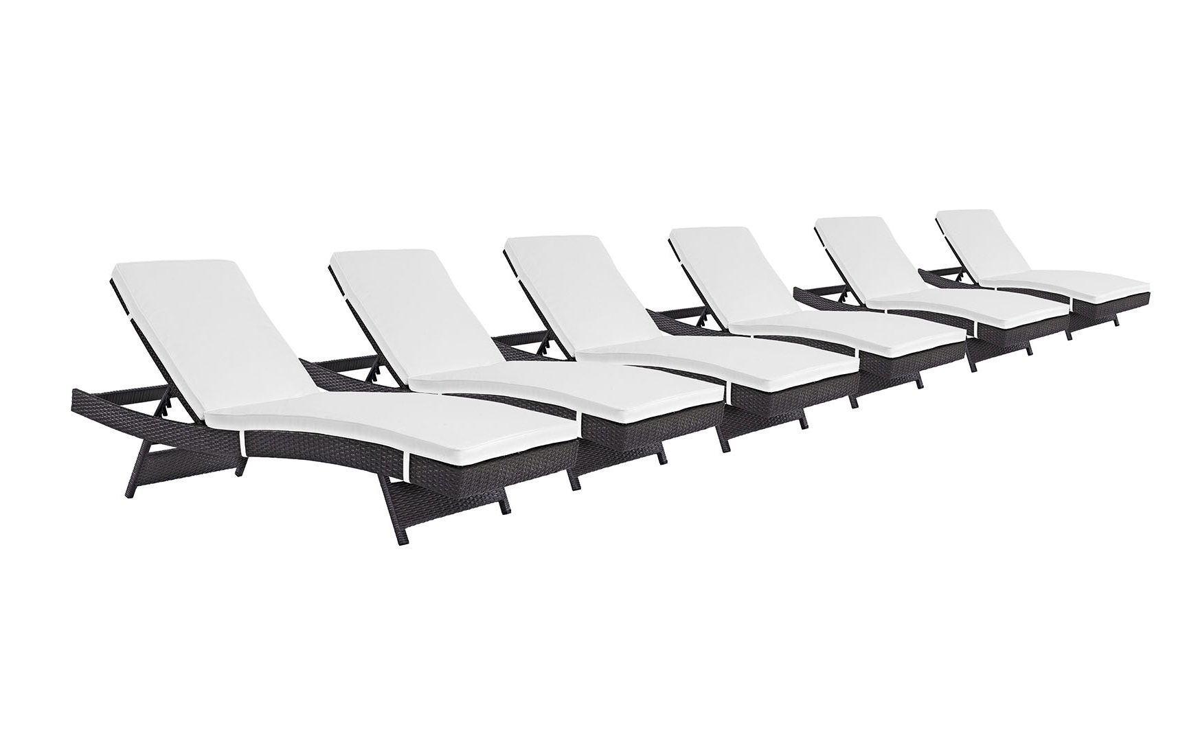 6 Modway Furniture Convene Espresso White Outdoor Patio Chaise