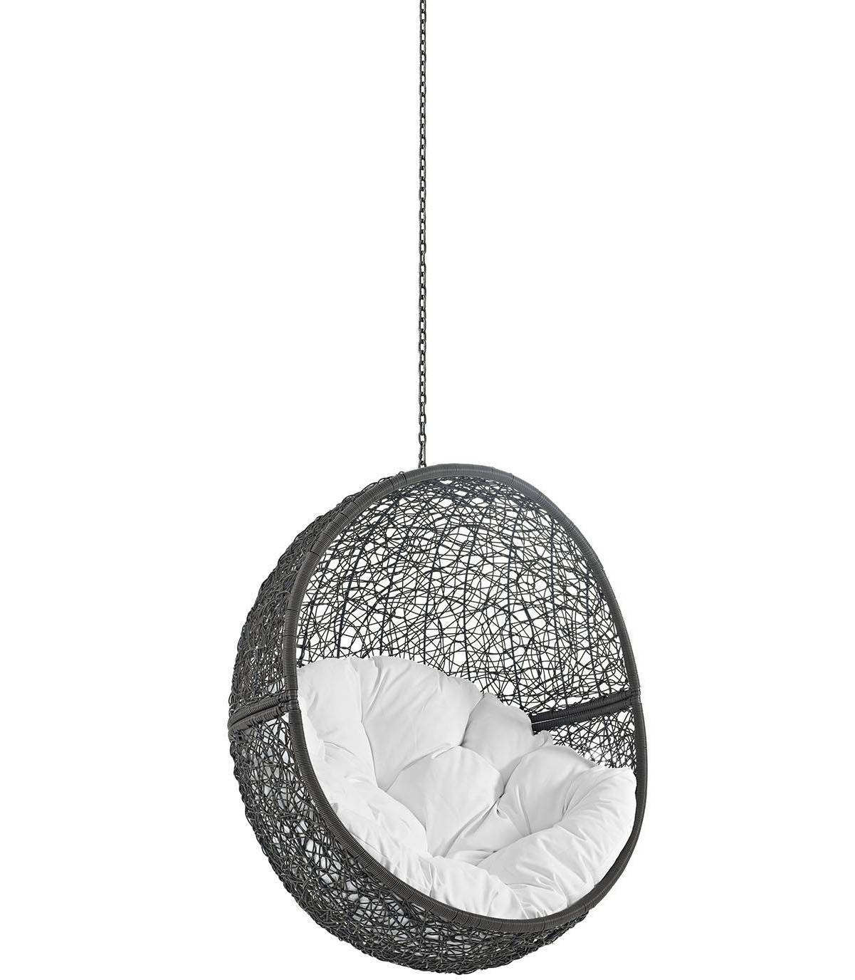 Modway Furniture Hide Gray White Outdoor Swing Chair without Stand