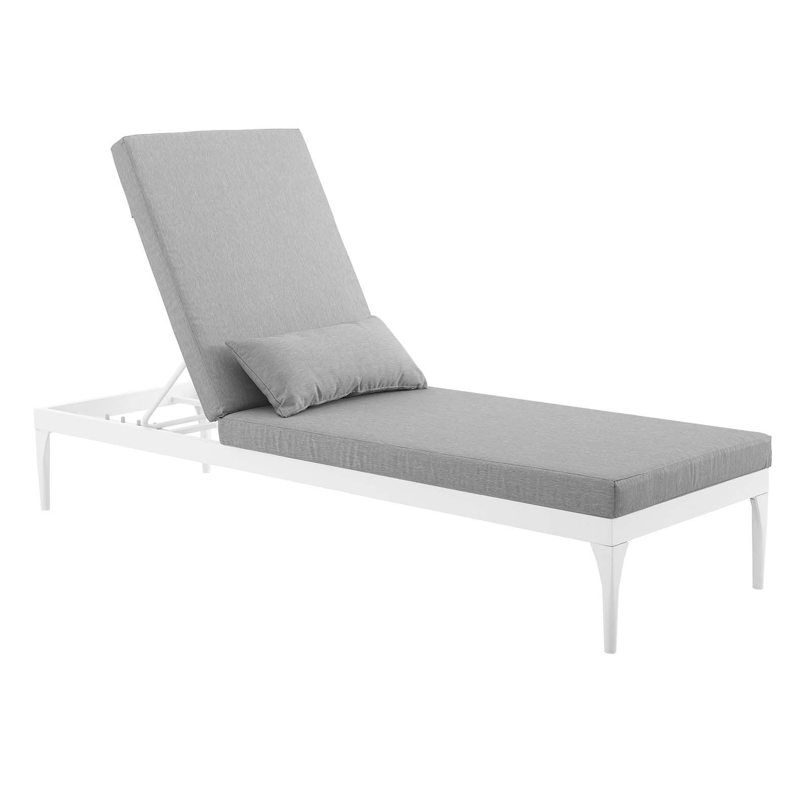 Modway Furniture Perspective White Gray Outdoor Patio Lounge Chaise