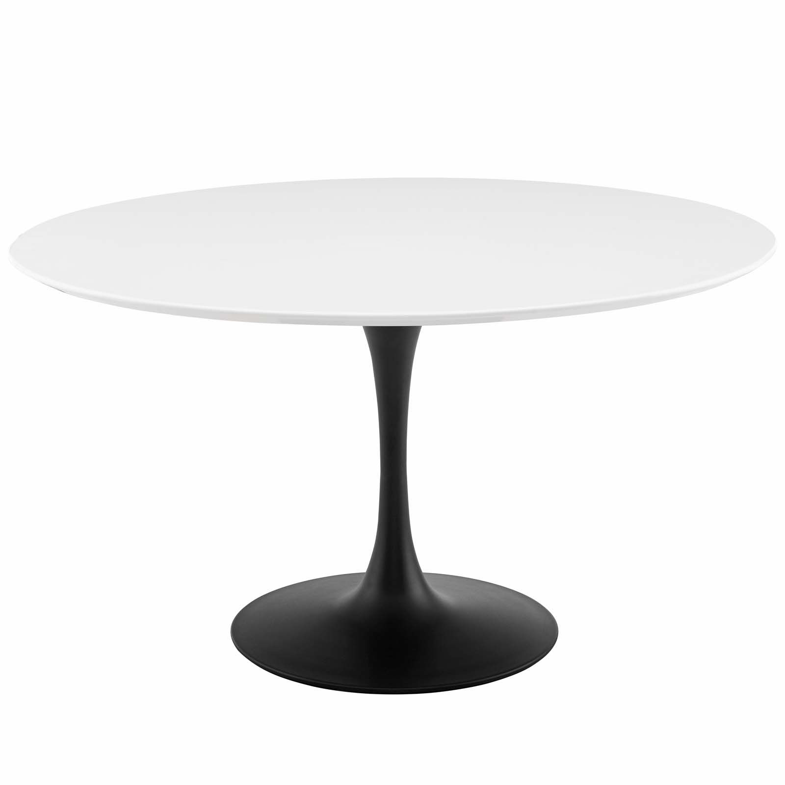 Modway Furniture Lippa Black White 54 Inch Round Dining Table