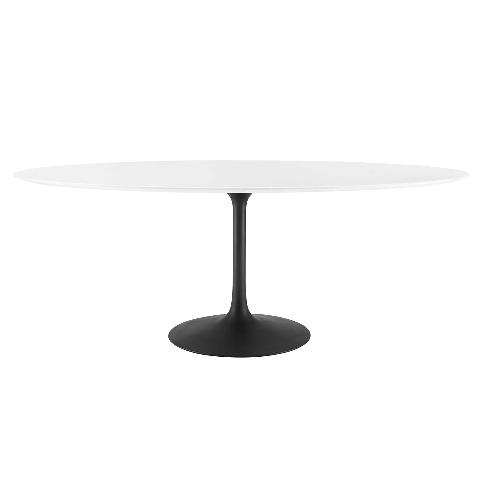 Modway Furniture Lippa Black White 78 Inch Oval Dining Table