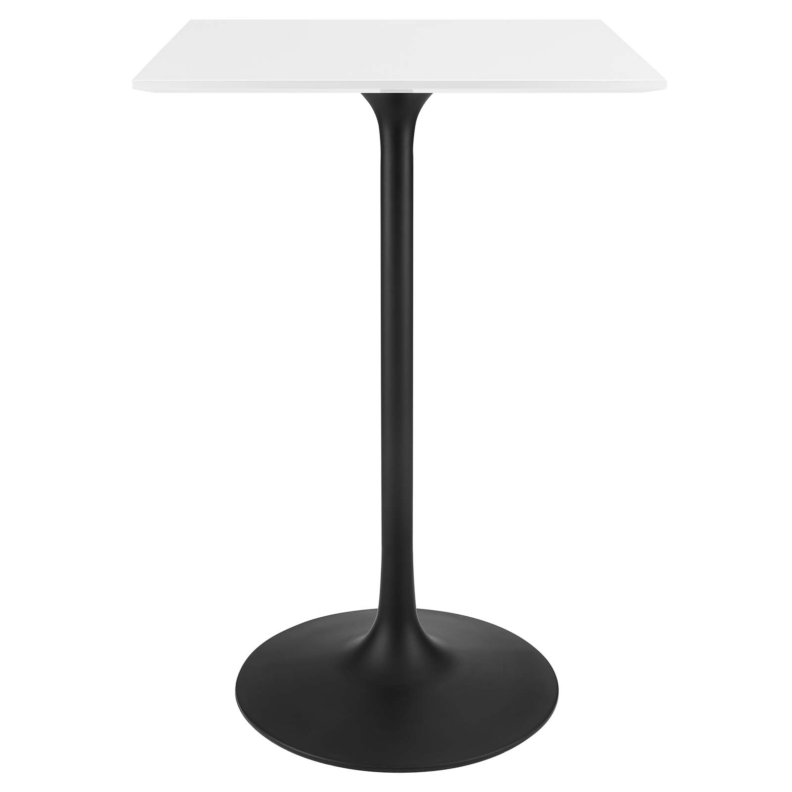 Modway Furniture Lippa Black White 28 Inch Square Top Bar Table