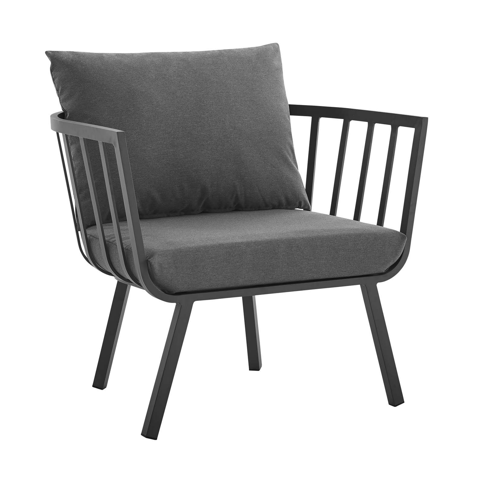 Modway Furniture Riverside Gray Charcoal Outdoor Patio Armchair