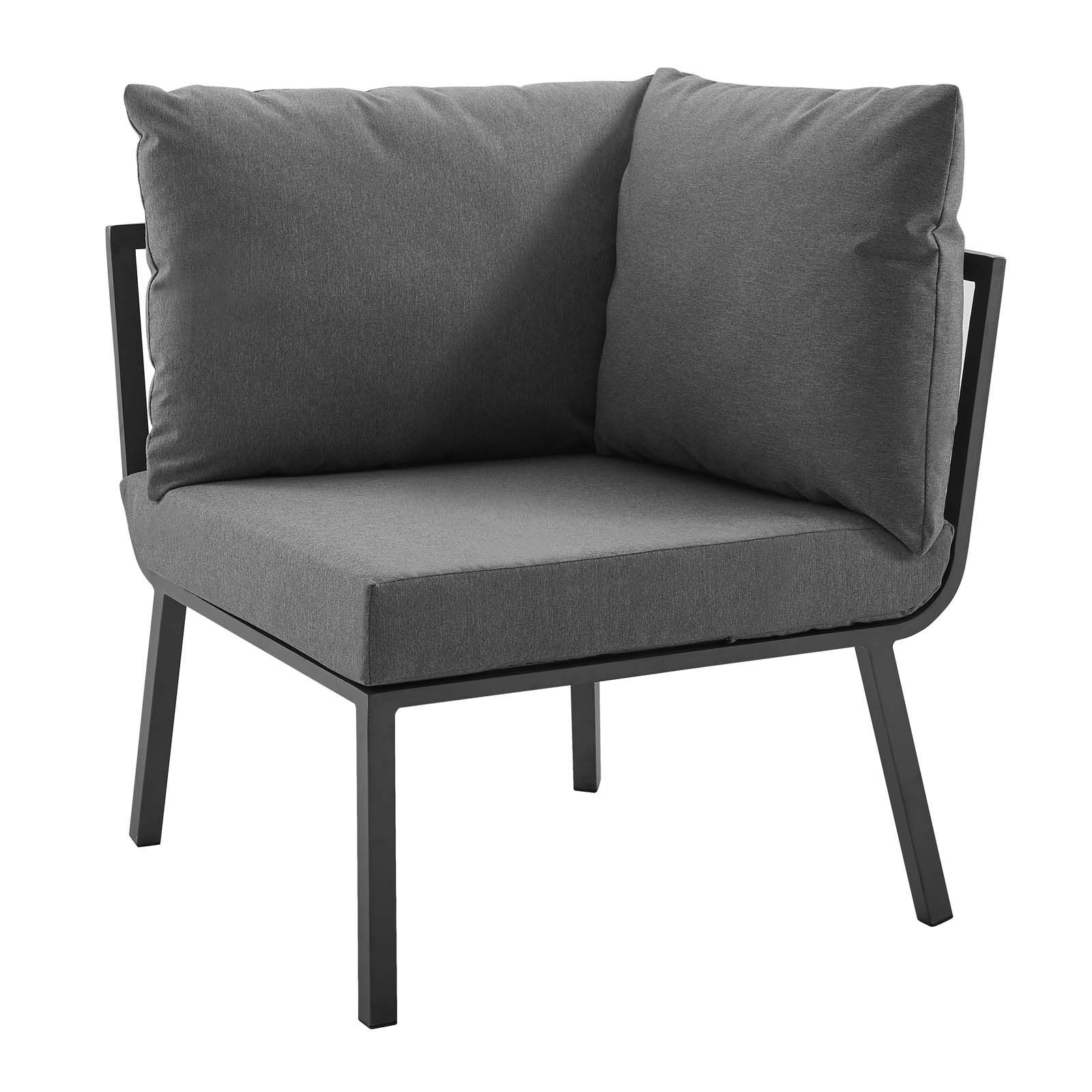 Modway Furniture Riverside Gray Charcoal Outdoor Patio Corner Chair