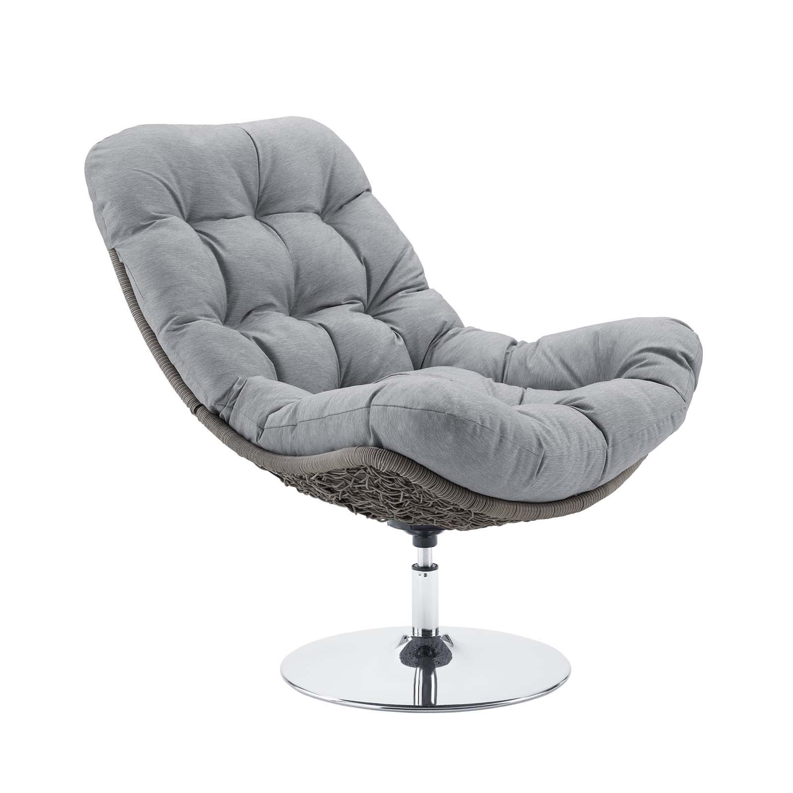 Modway Furniture Brighton Light Gray Outdoor Patio Swivel Lounge Chair