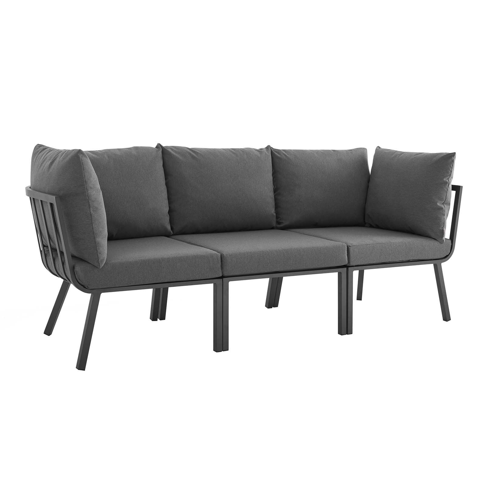 Modway Furniture Riverside Gray Charcoal Outdoor Patio Sofa
