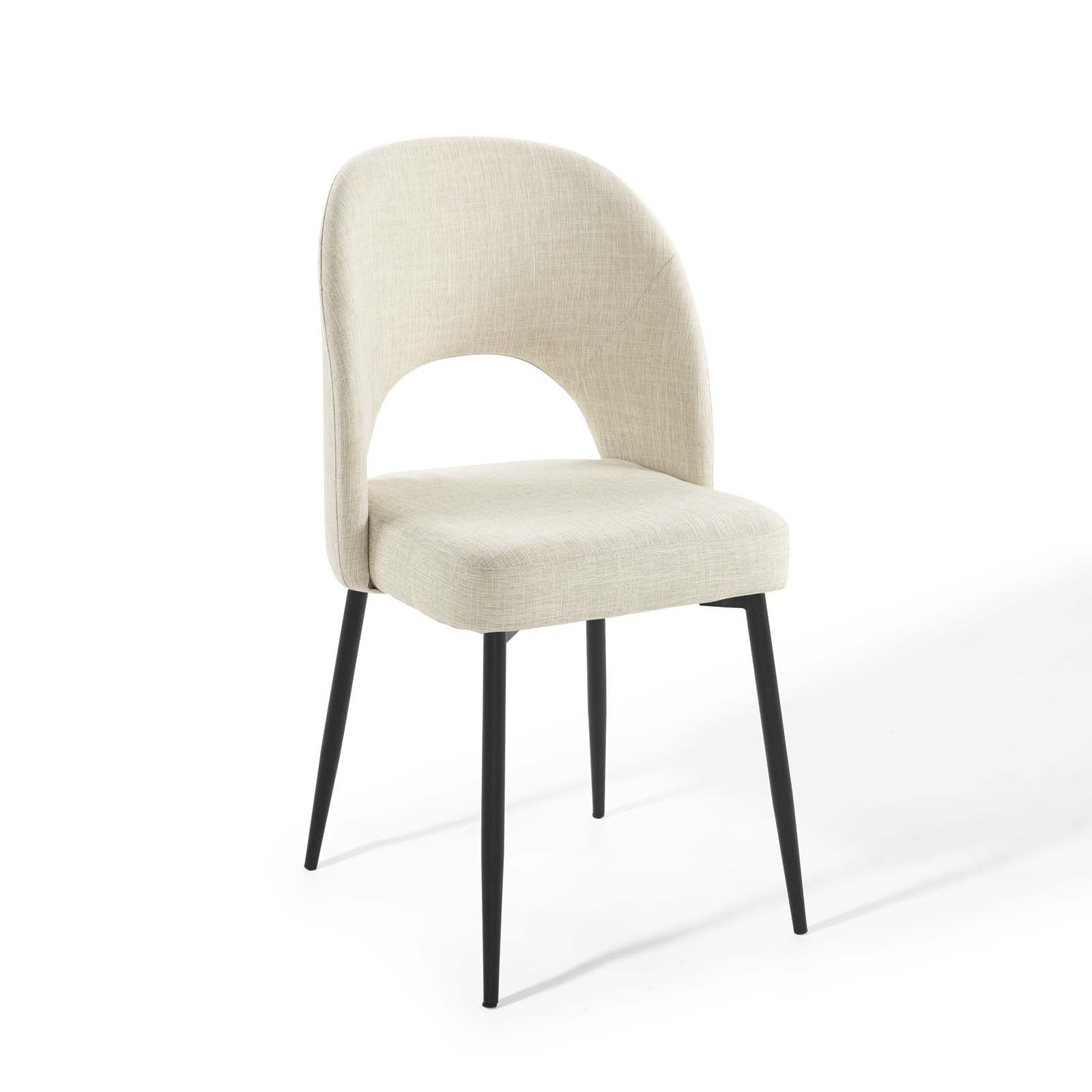 Modway Furniture Rouse Black Beige Fabric Dining Side Chair