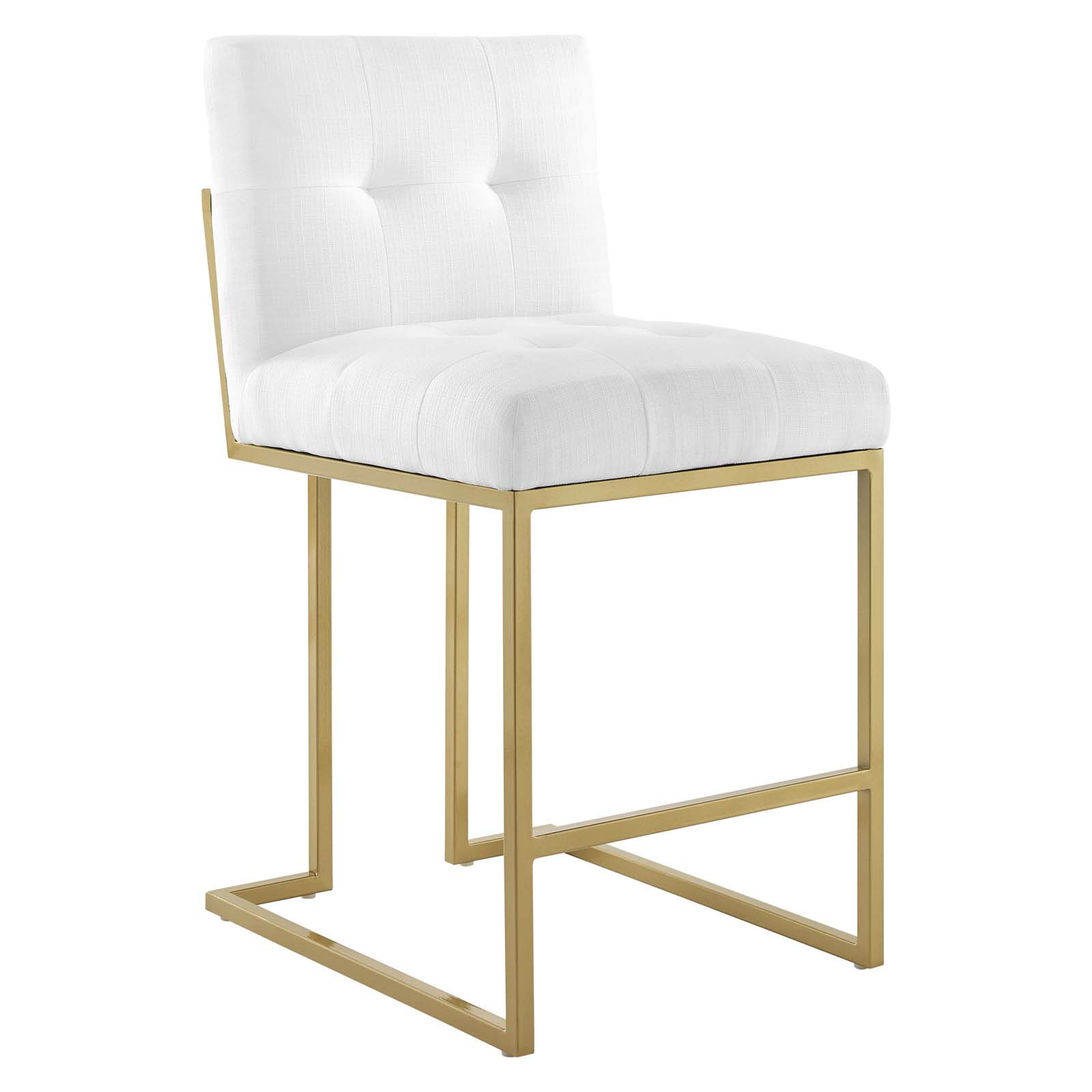 Modway Furniture Privy Gold White Fabric Counter Stool