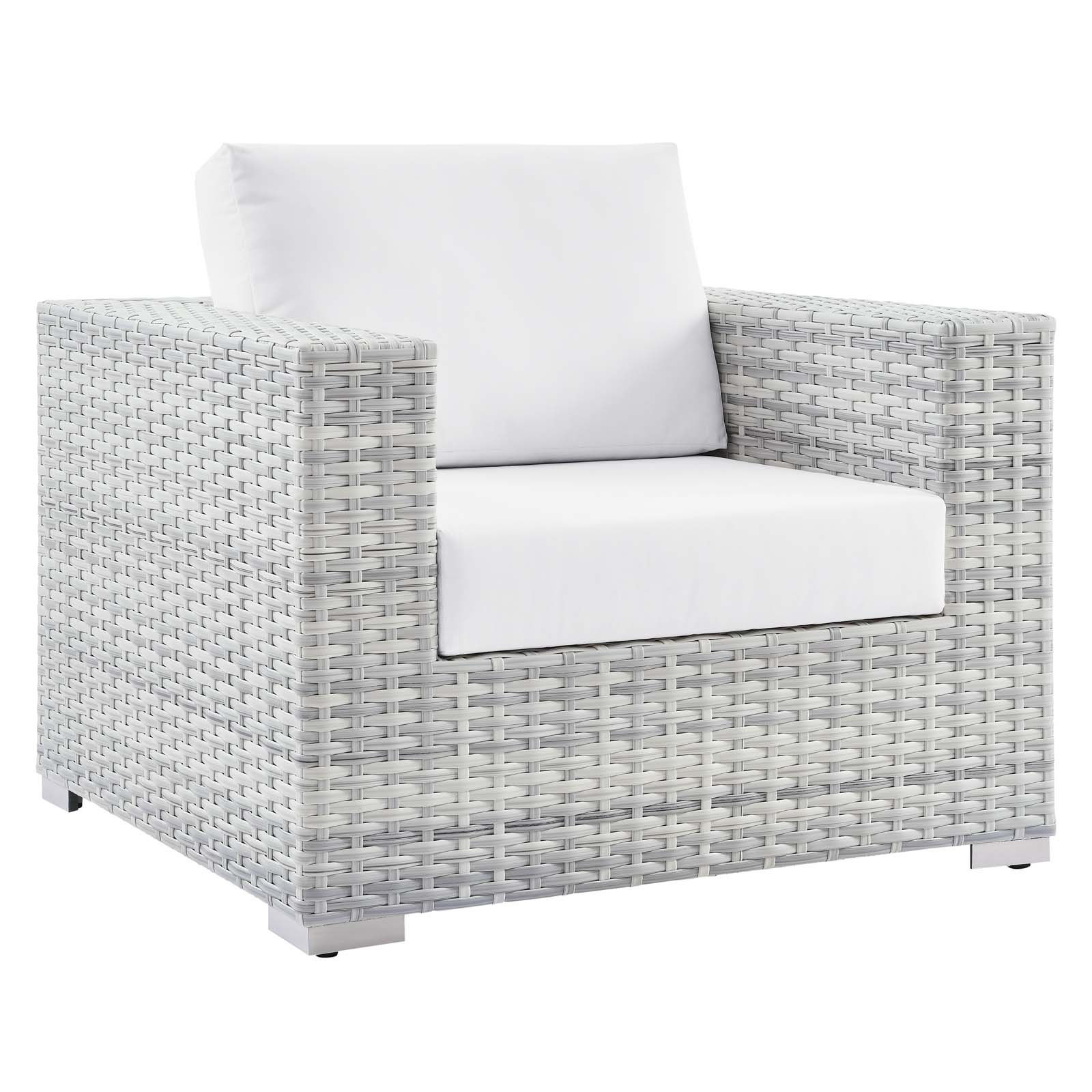 Modway Furniture Convene Light Gray White Outdoor Patio Armchair