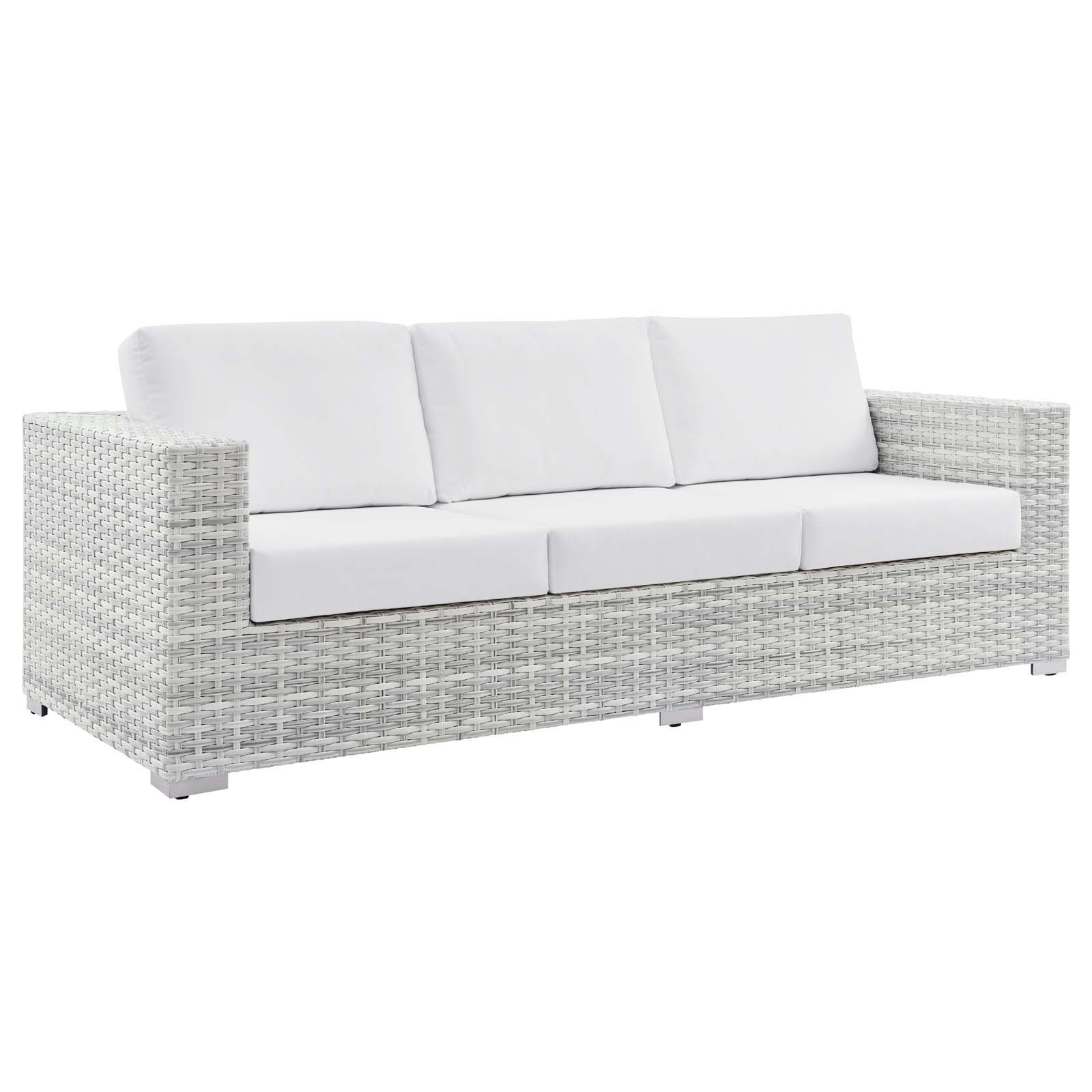 Modway Furniture Convene Light Gray White Outdoor Patio Sofa