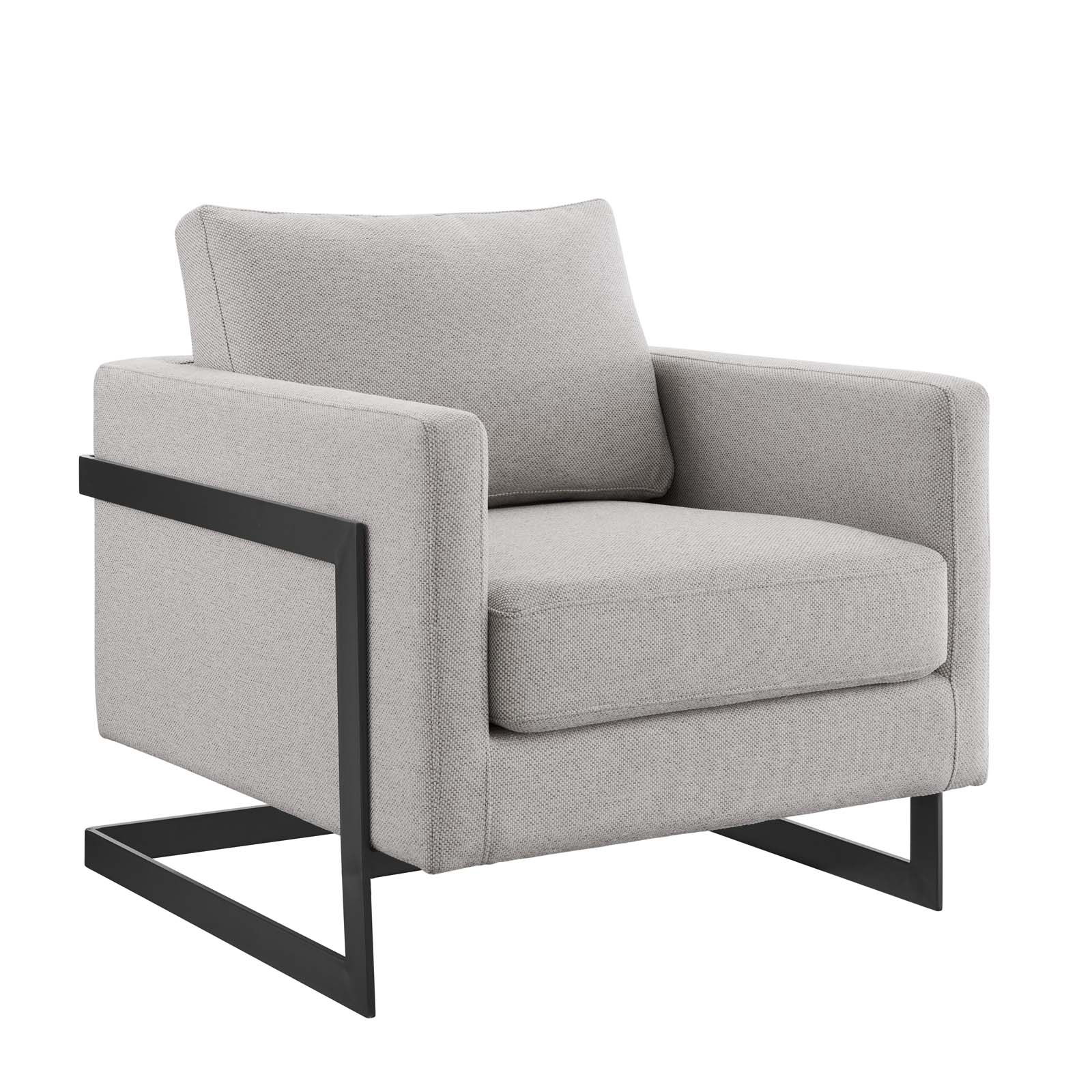 Modway Furniture Posse Black Camel Fabric Accent Chair